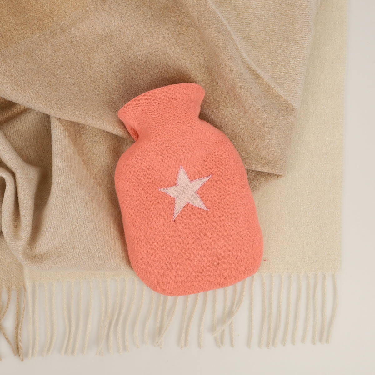 Coral Pink Small Cashmere Hot Water Bottle