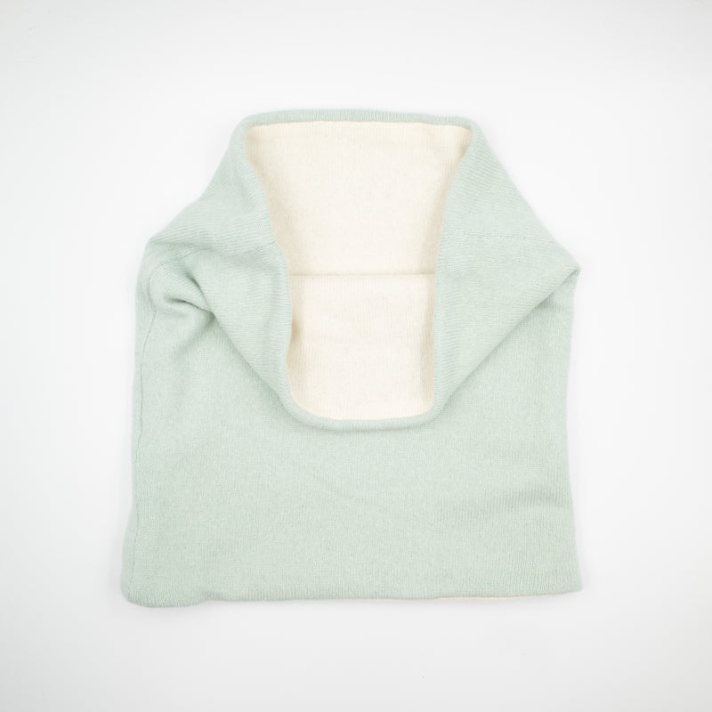 Mint Green and Cream Luxury Double Layered Snood