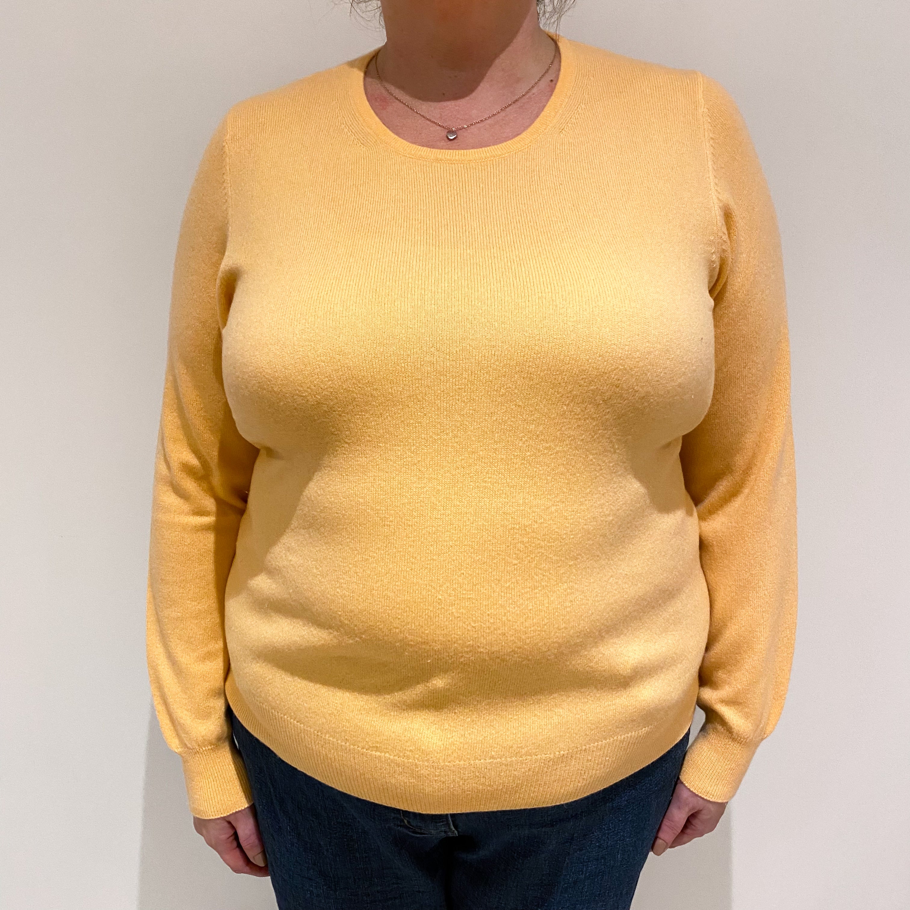 Peach Orange Cashmere Crew Neck Jumper Extra Large