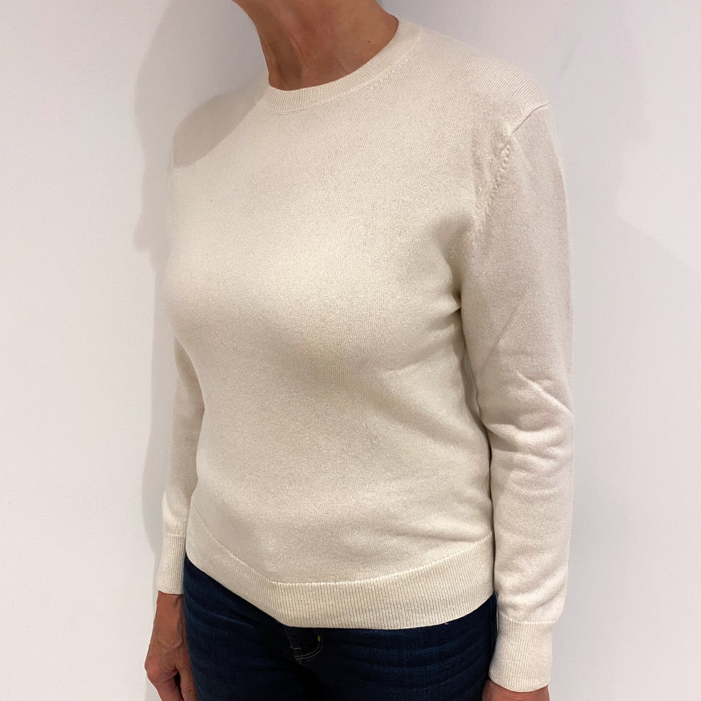 Vanilla Cream Cashmere Crew Neck Jumper Medium