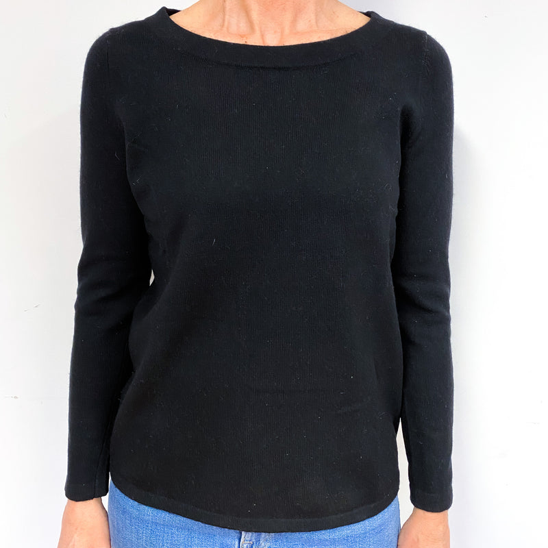 Black Cashmere Crew Neck Jumper Medium