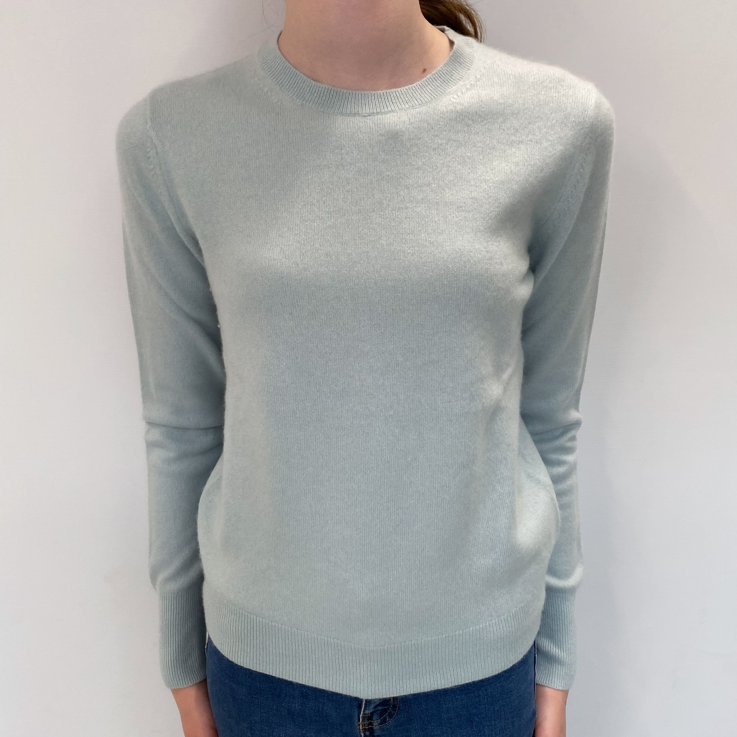 Opal Blue Cashmere Crew Neck Jumper Extra Small