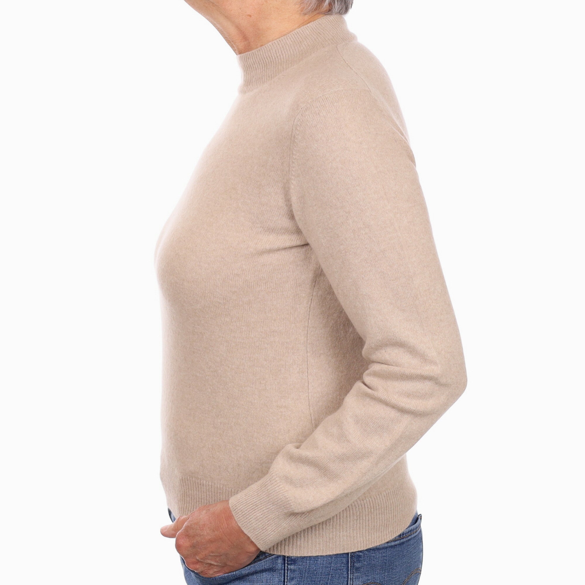 Fawn Cashmere Turtle Neck Jumper Medium