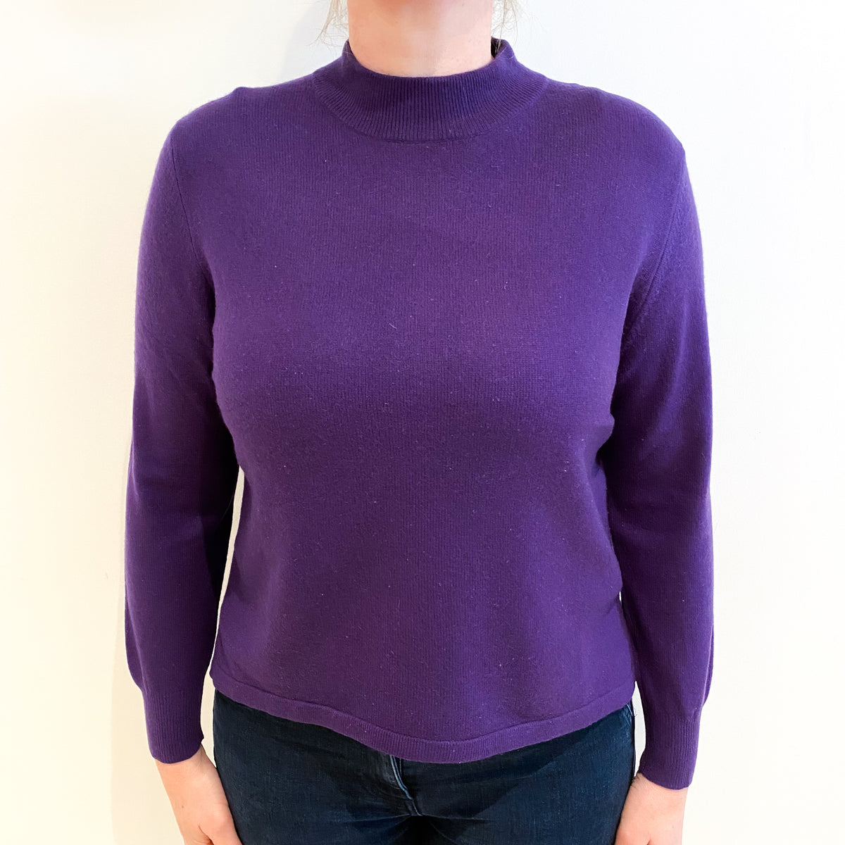 Grape Purple Cashmere Turtle Neck Jumper Large
