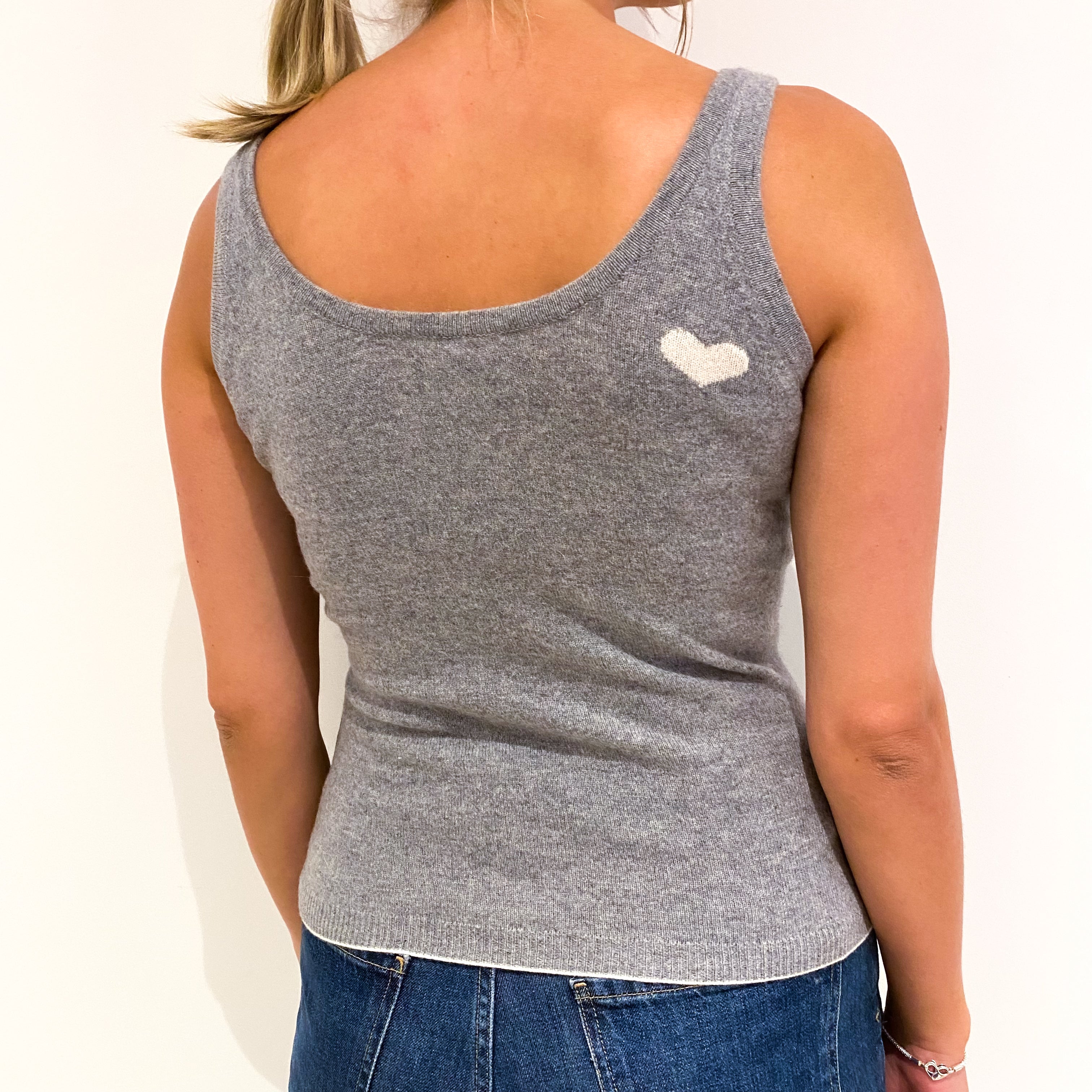 Smoke Grey Cashmere Tank Top Small
