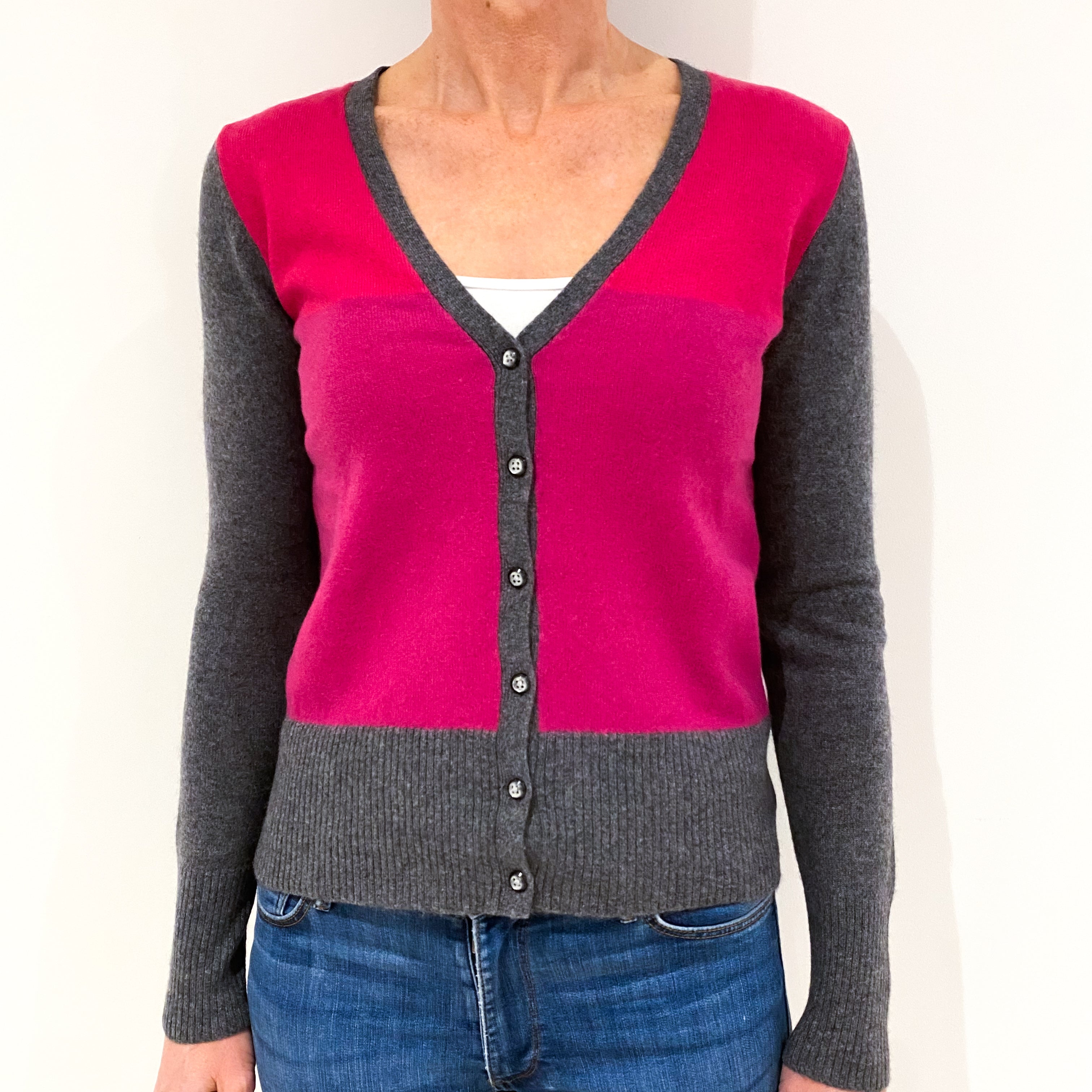 Rose Pink Cashmere Cardigan Small