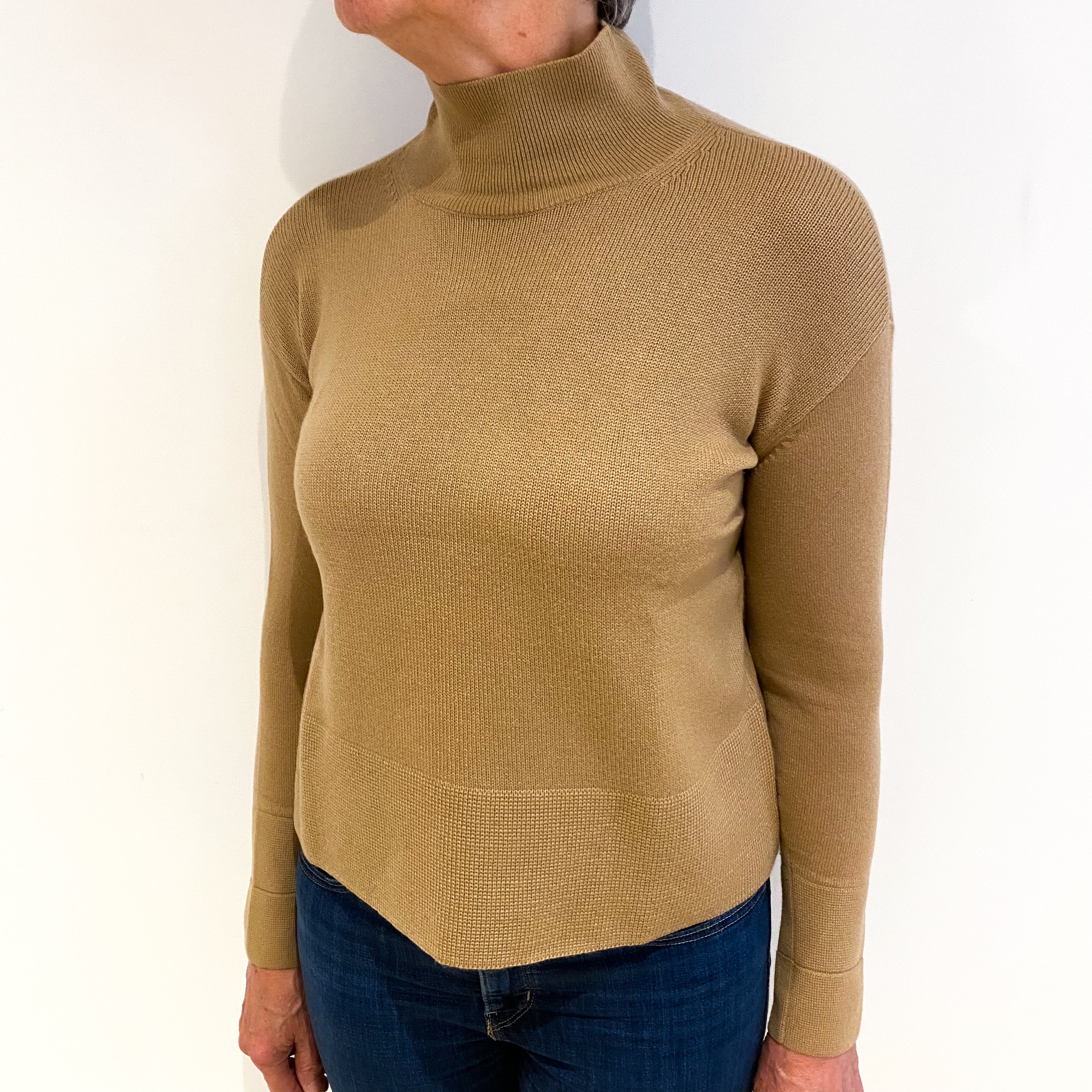 Everlane Camel Brown Cashmere Turtle Neck Jumper Medium
