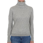 Smoke Grey Cashmere Polo Neck Jumper Small