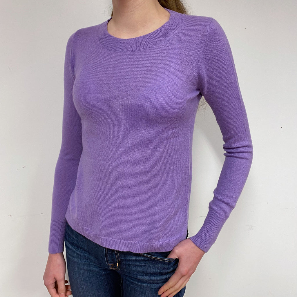 Lavender Purple Cashmere Crew Neck Jumper Extra Extra Small