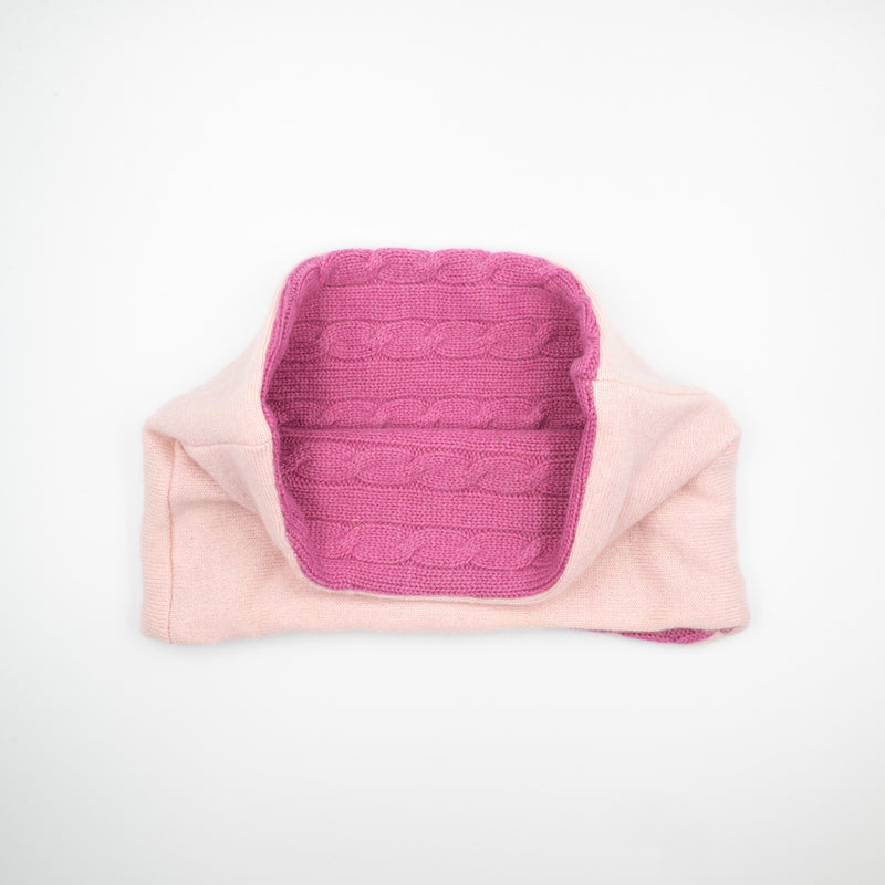 Shell Pink and Raspberry Cable Neck Warmer