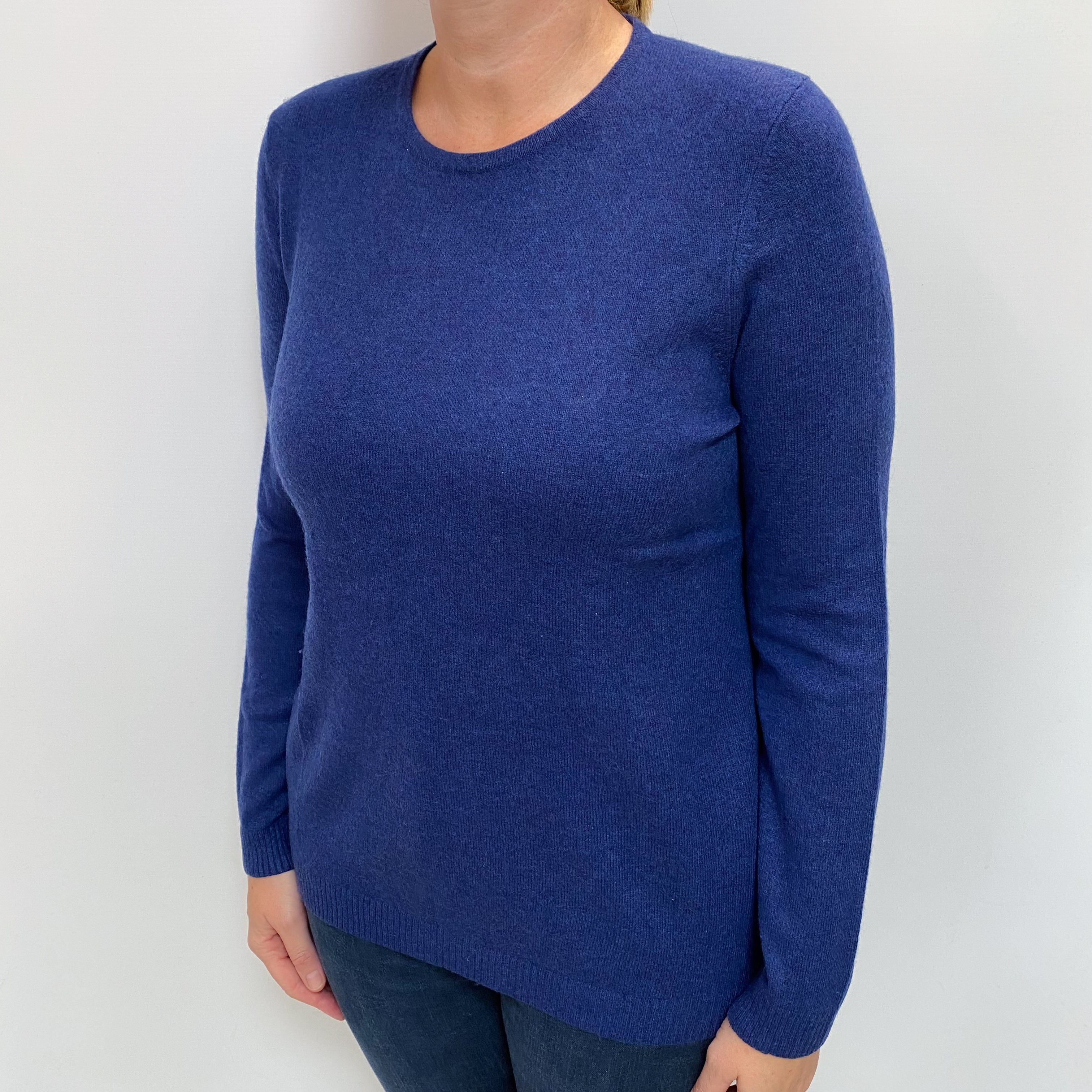 LL Bean French Navy Cashmere Crew Neck Jumper Large