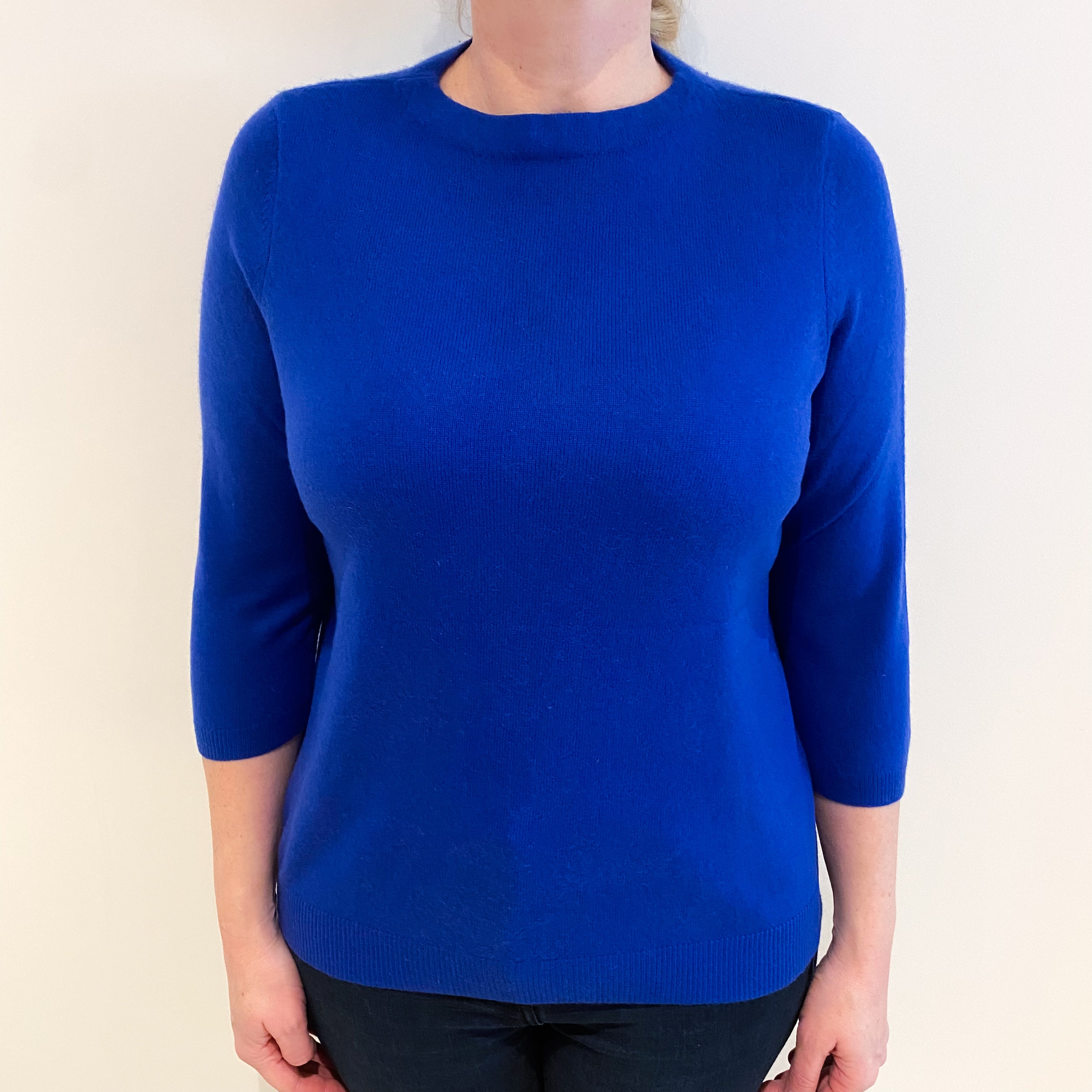 Colbolt Blue Cashmere Crew Neck Jumper Large