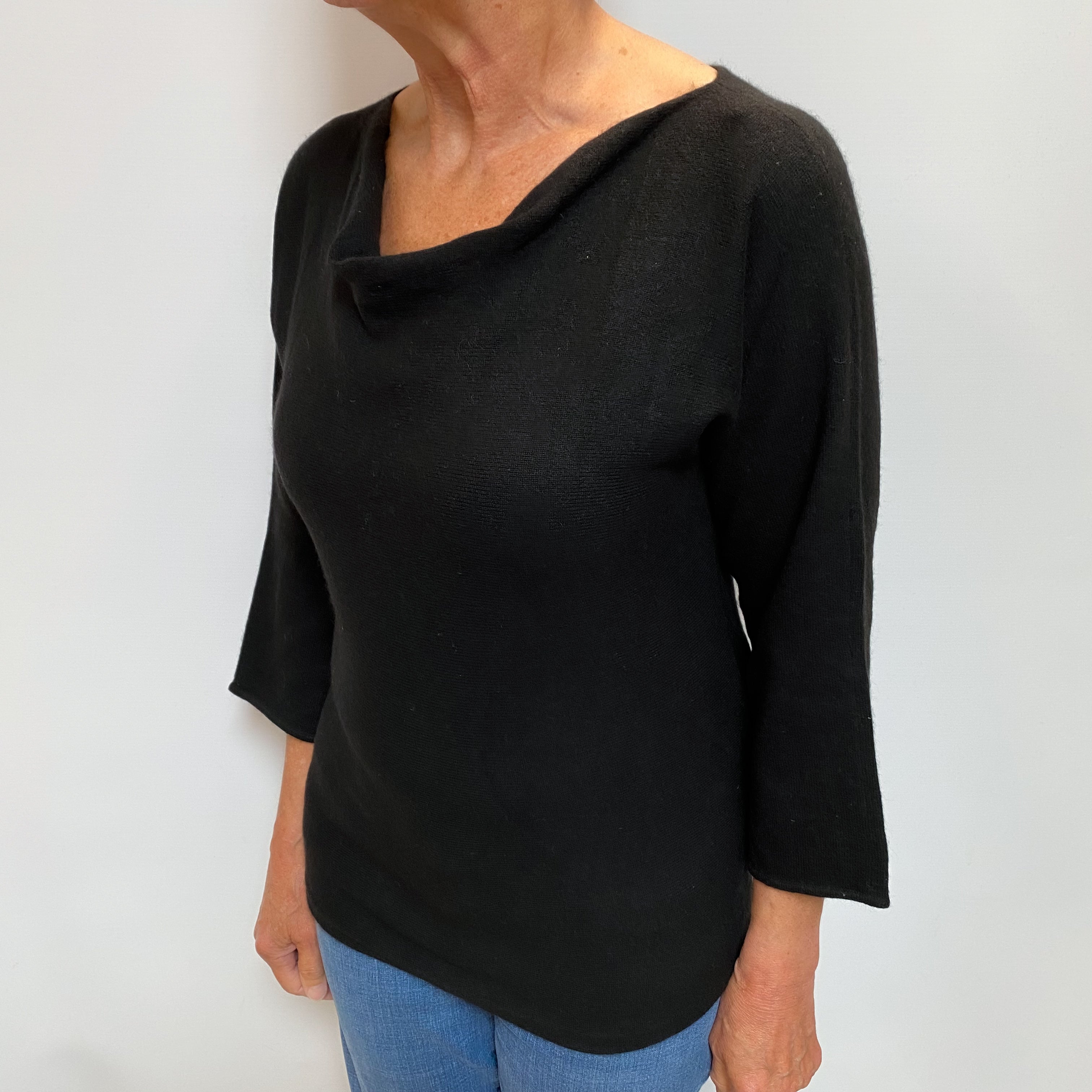 Black Cashmere Scoop Neck Jumper Medium