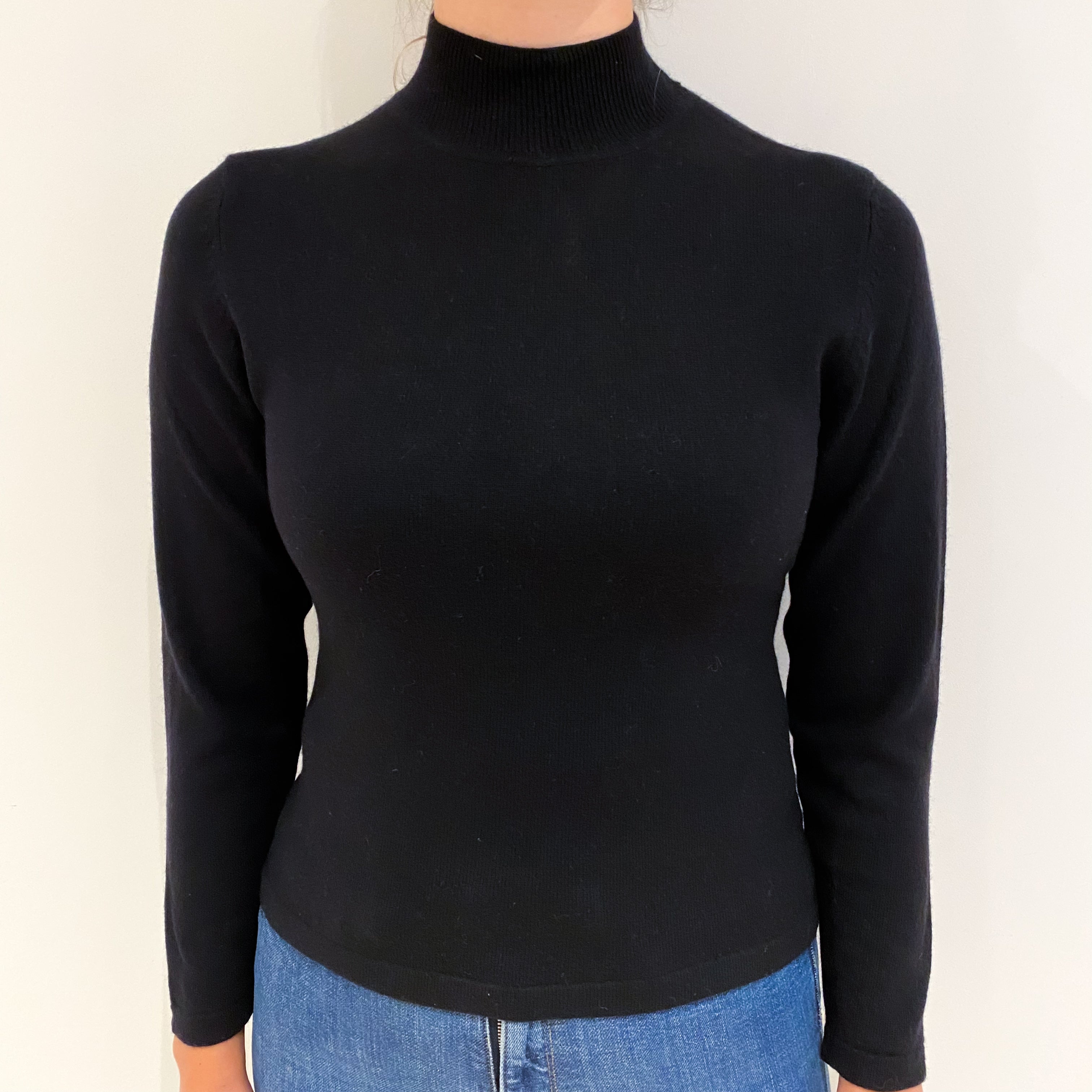 Black Cashmere Turtle Neck Jumper Small