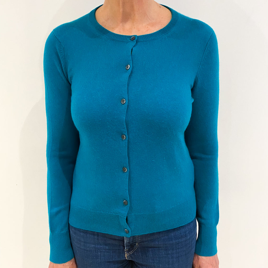 Lincoln Green Cashmere Crew Neck Cardigan Medium