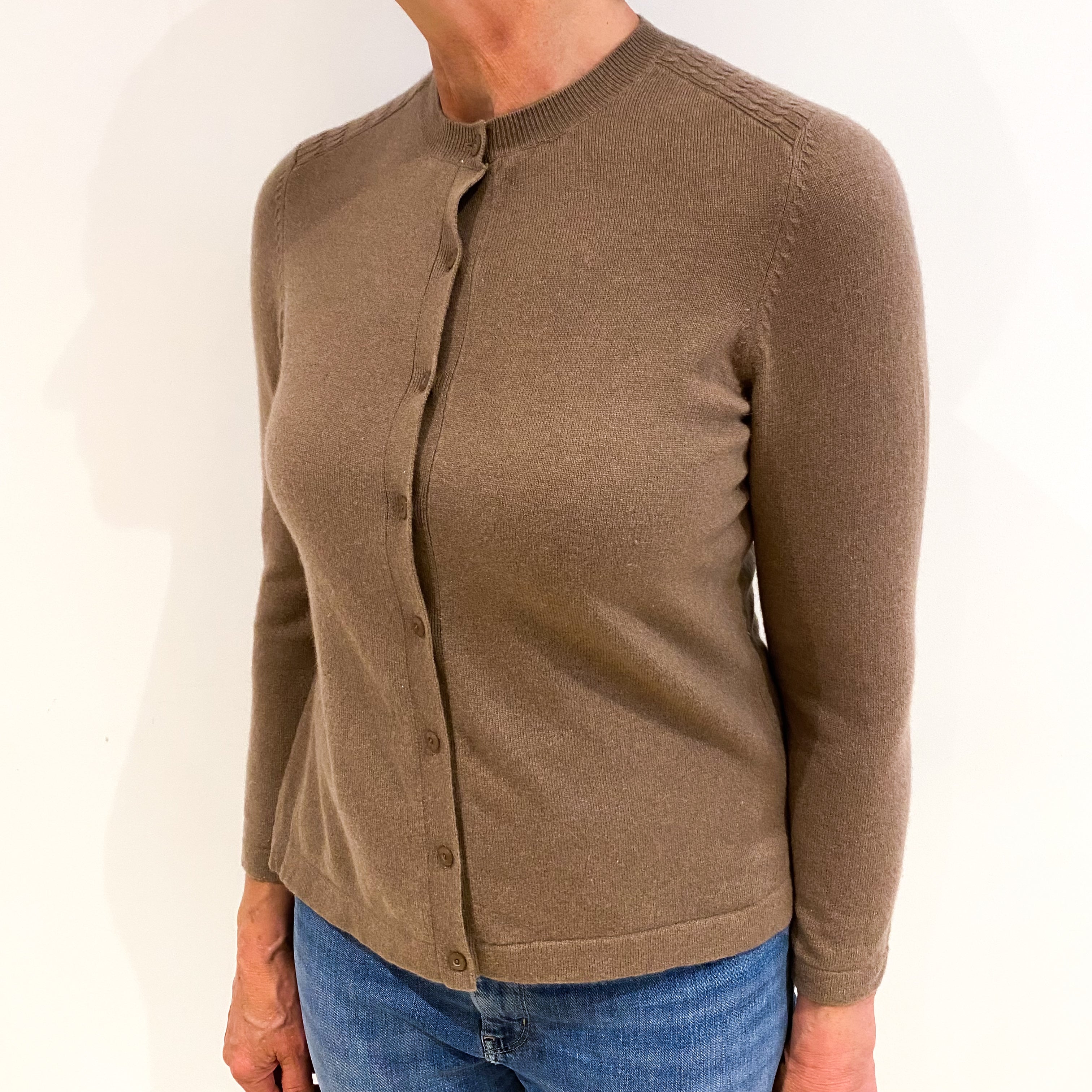 Mocha Brown Cashmere Cardigan Medium
