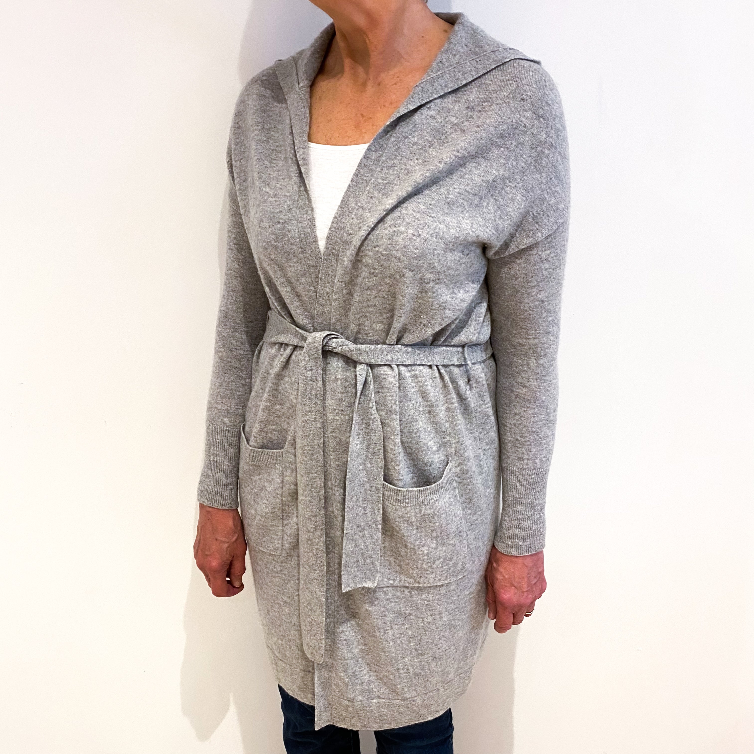 Smoke Grey Cashmere Dressing Gown Medium