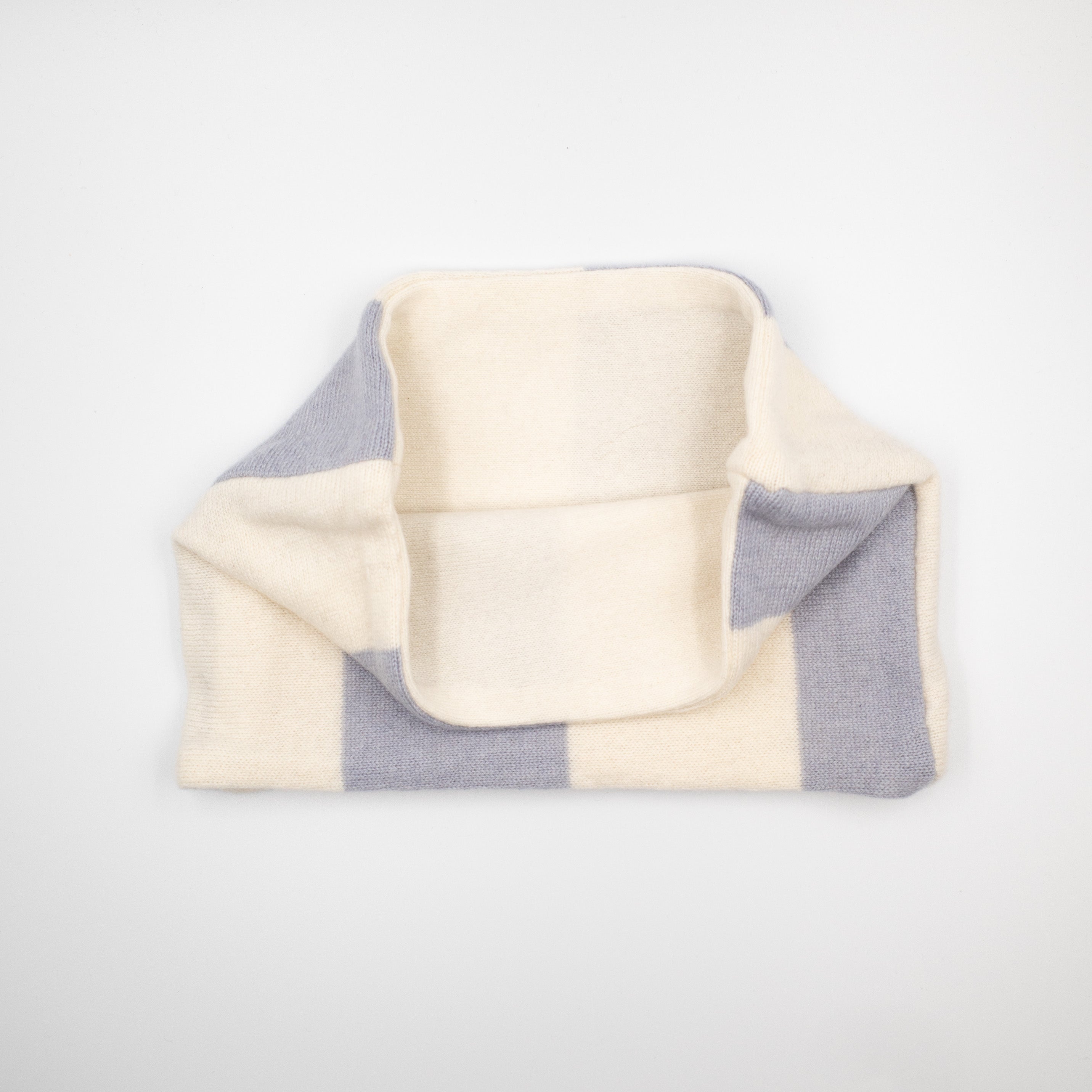 Cream and Pale Blue Striped Neck Warmer