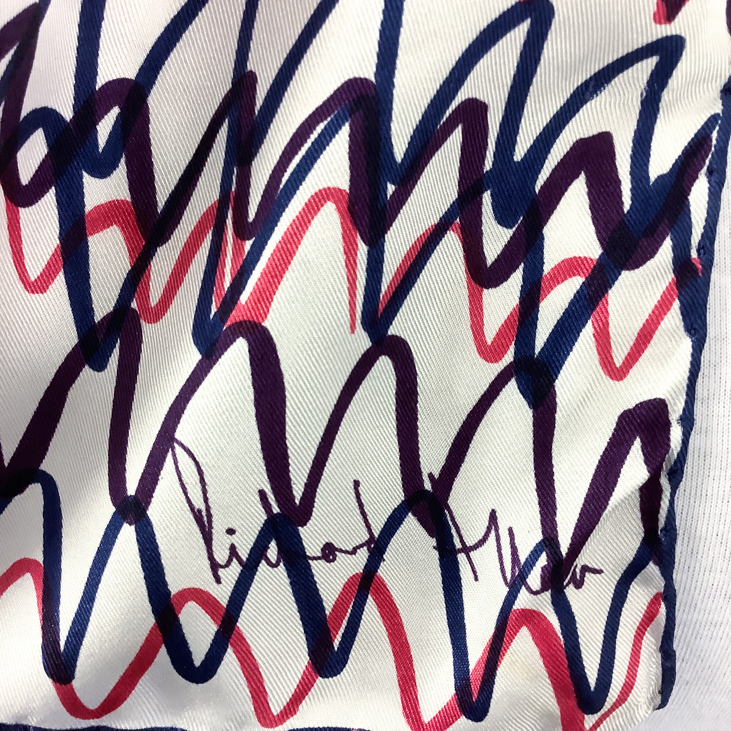 1970s Richard Allan Abstract Design Vintage Silk Scarf