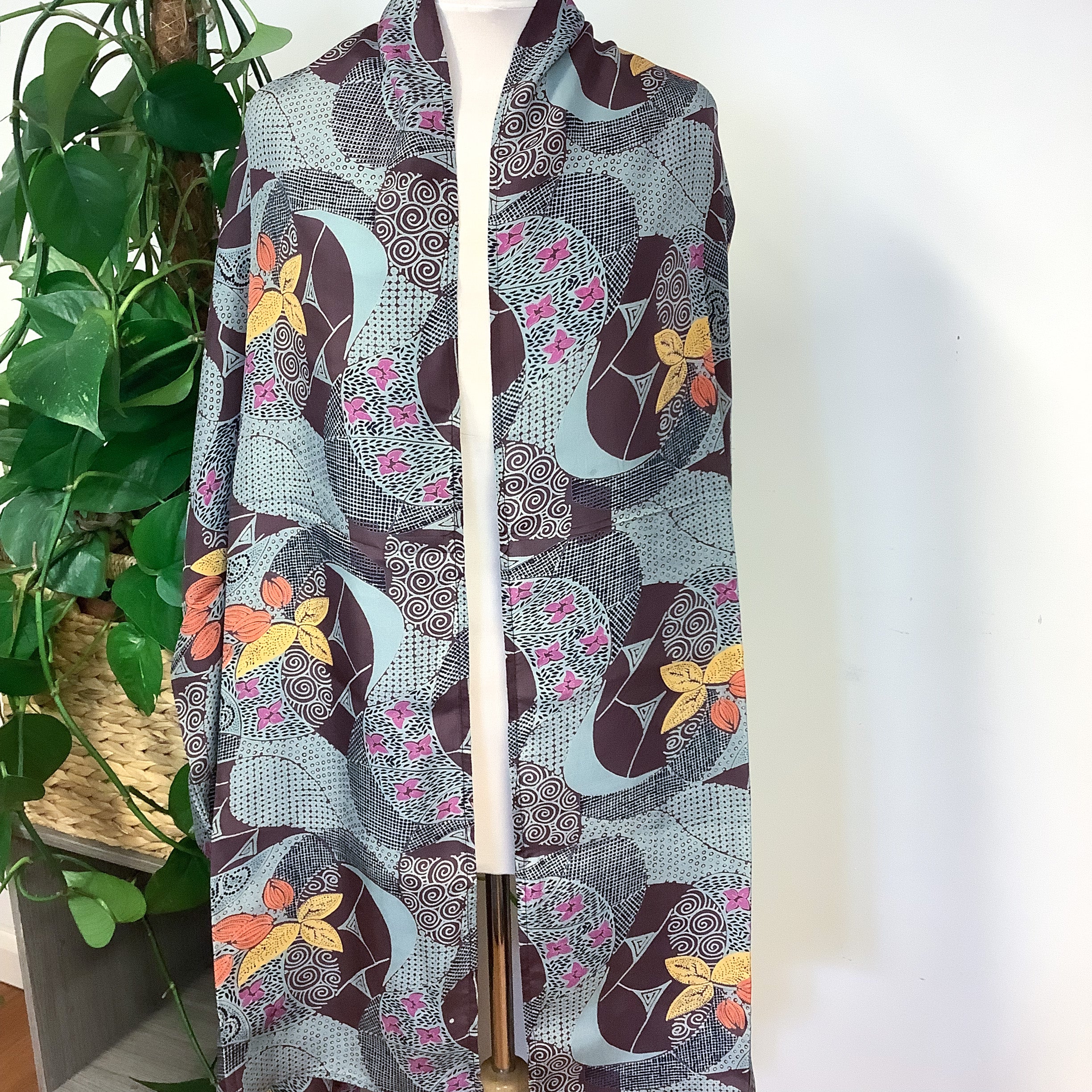 East Modern Aztec Long Silk Wrap Scarf