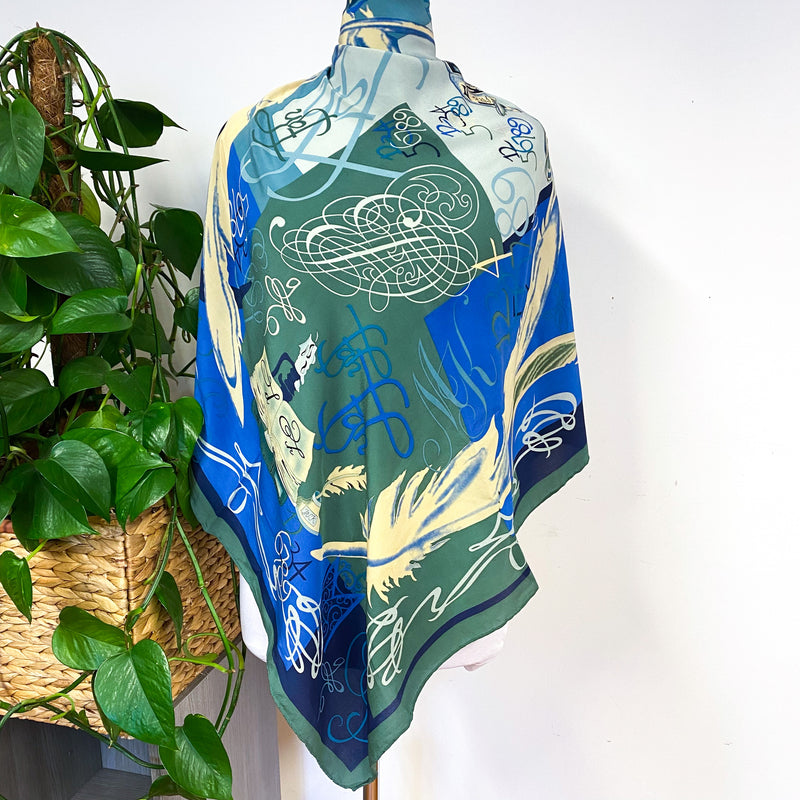 Marja Kurki Abstract Crêpe Vintage Silk Scarf