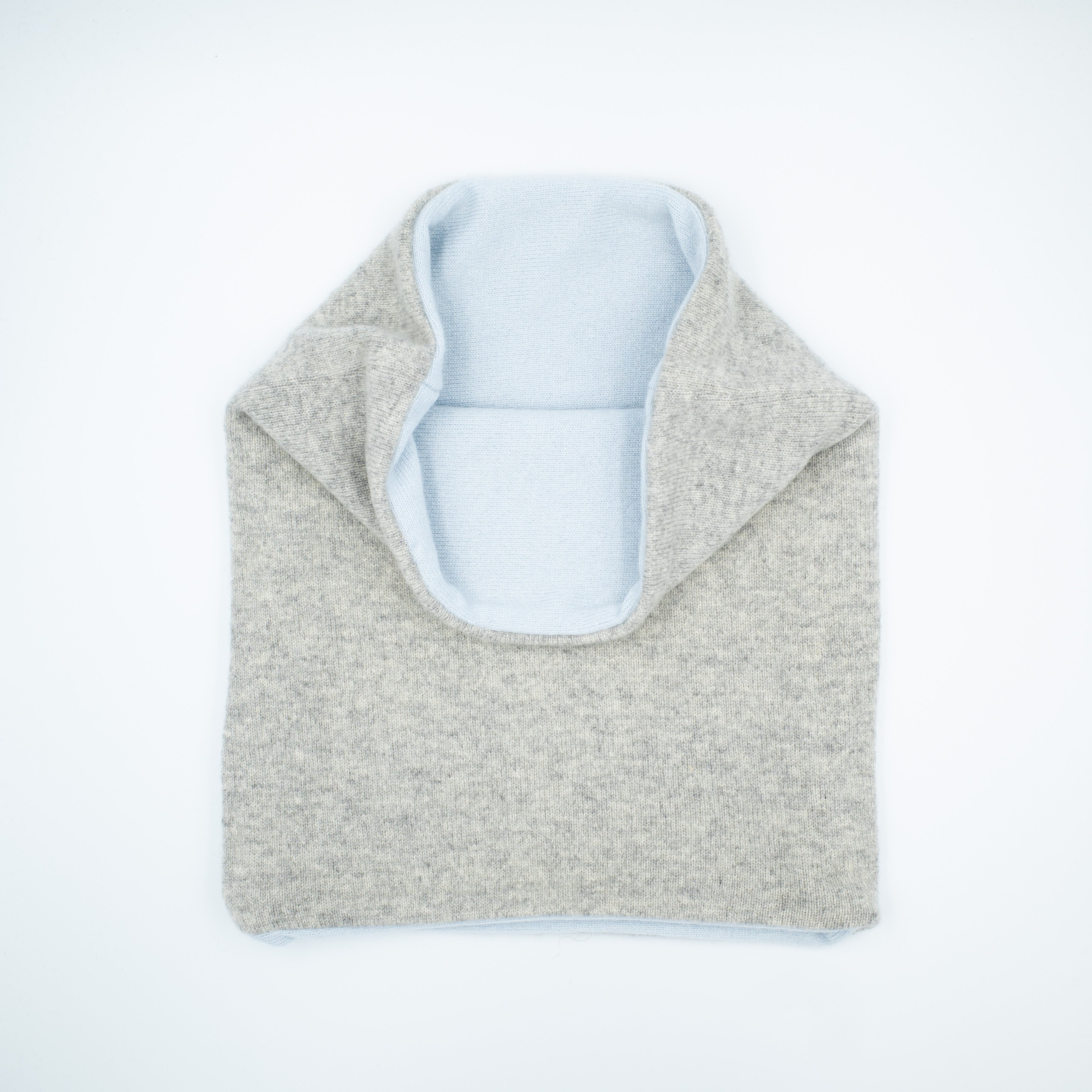 Men’s Pale Blue and Soft Grey Luxury Double Layered Snood