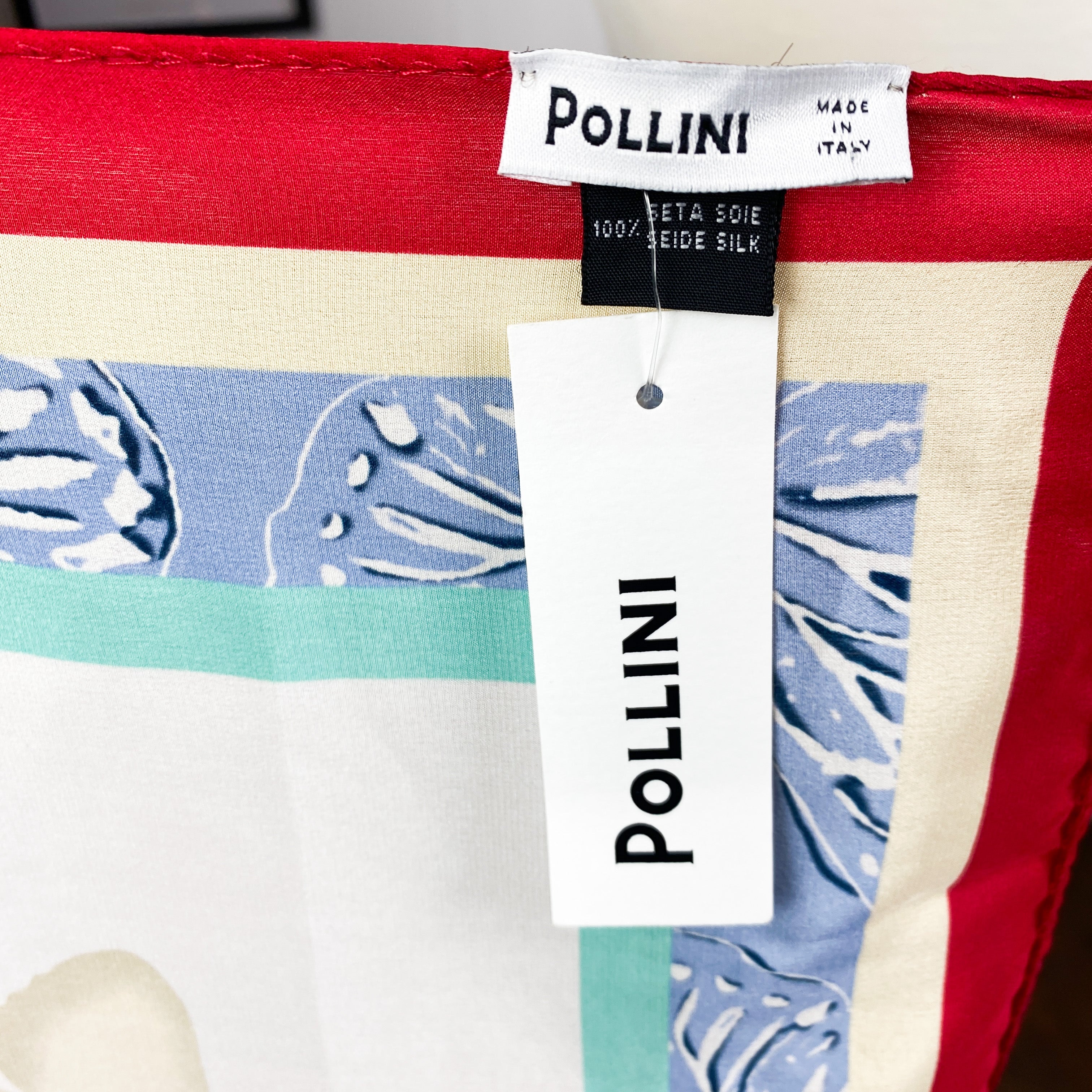 Brand New Pollini Crêpe de Chine Small Silk Scarf