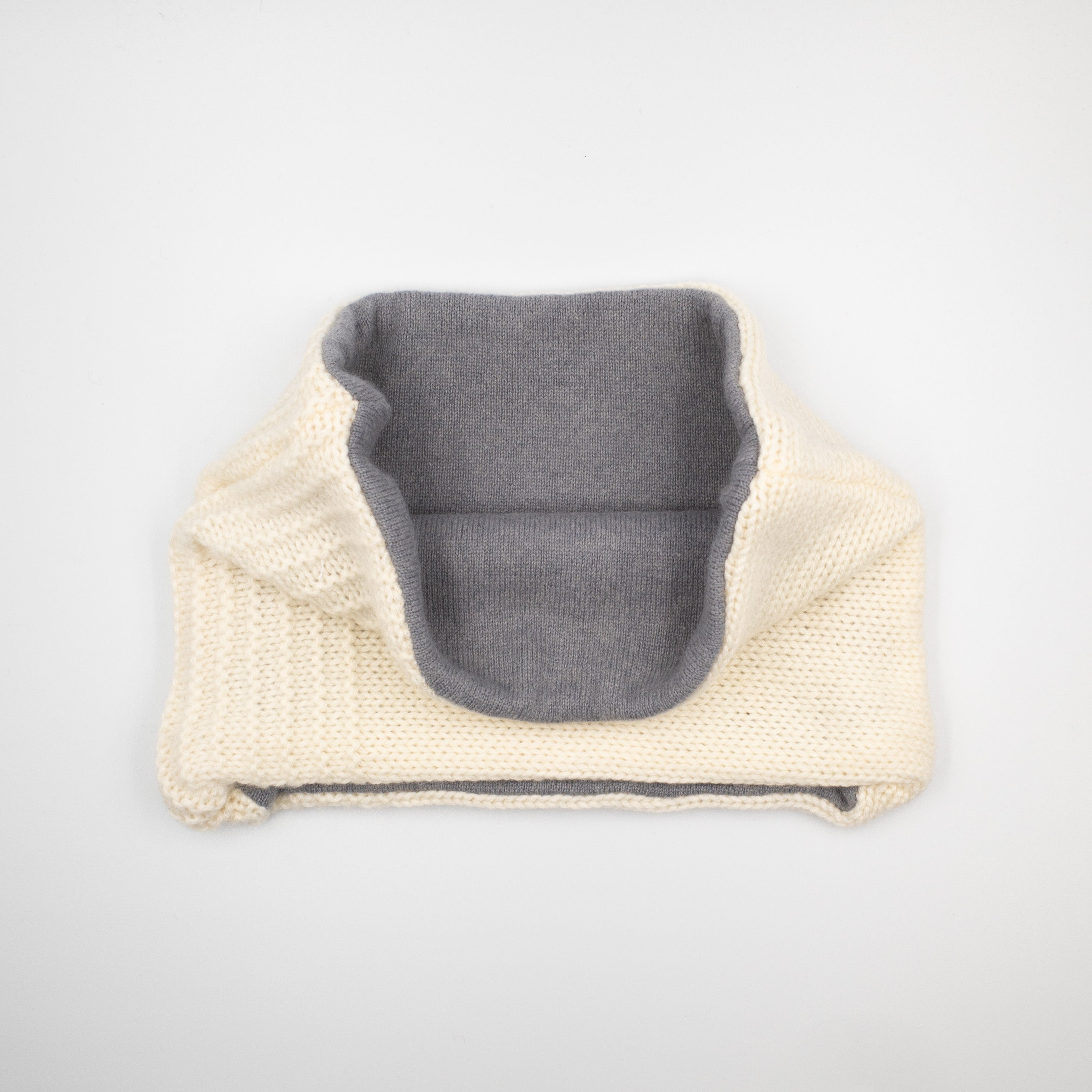 Dove Grey and Textured Cream Neck Warmer