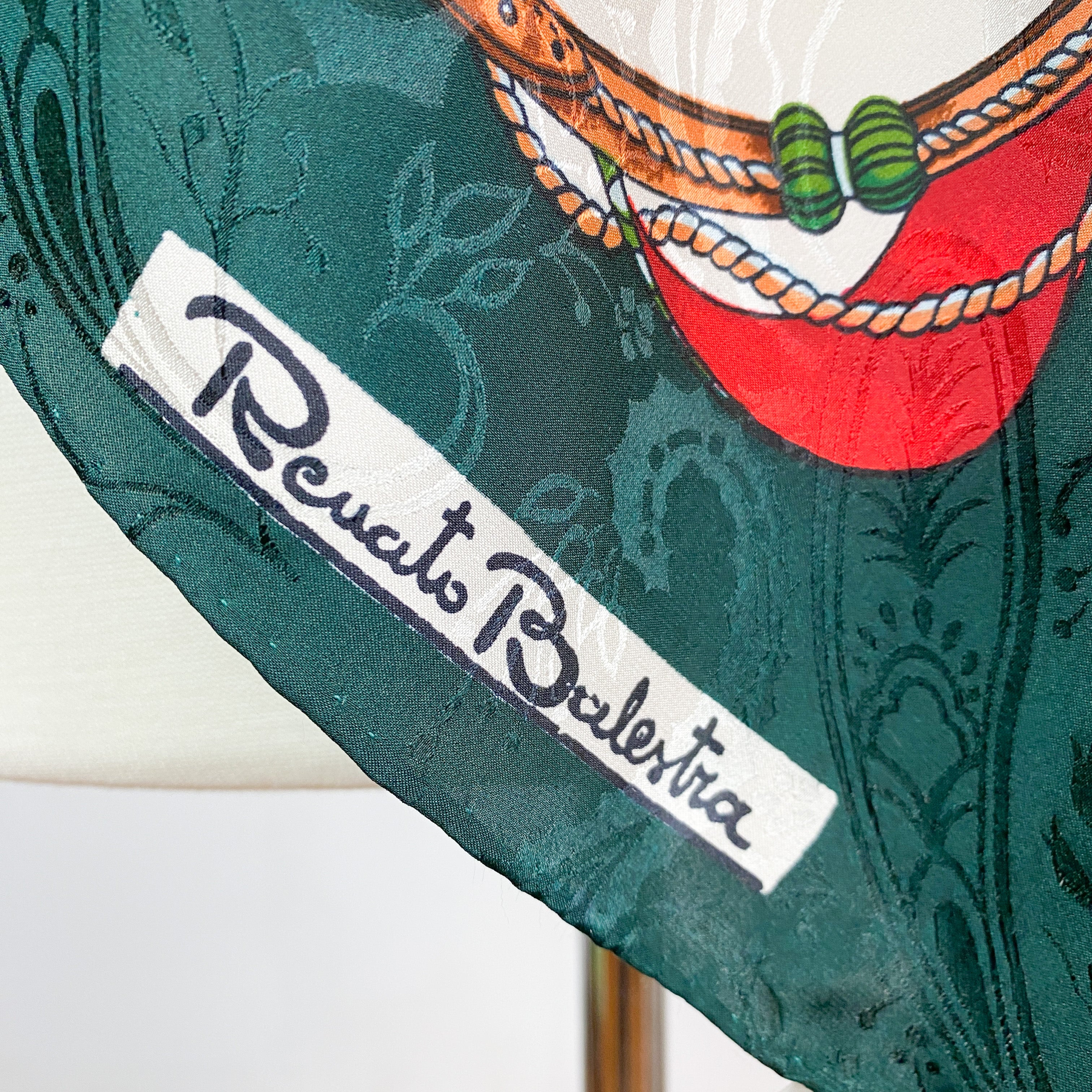 Renauto Balestra Jockey Design Vintage Silk Scarf