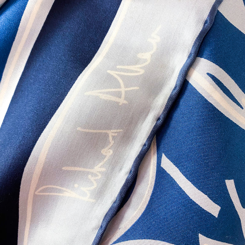 1970s Richard Allan Abstract Vintage Silk Scarf