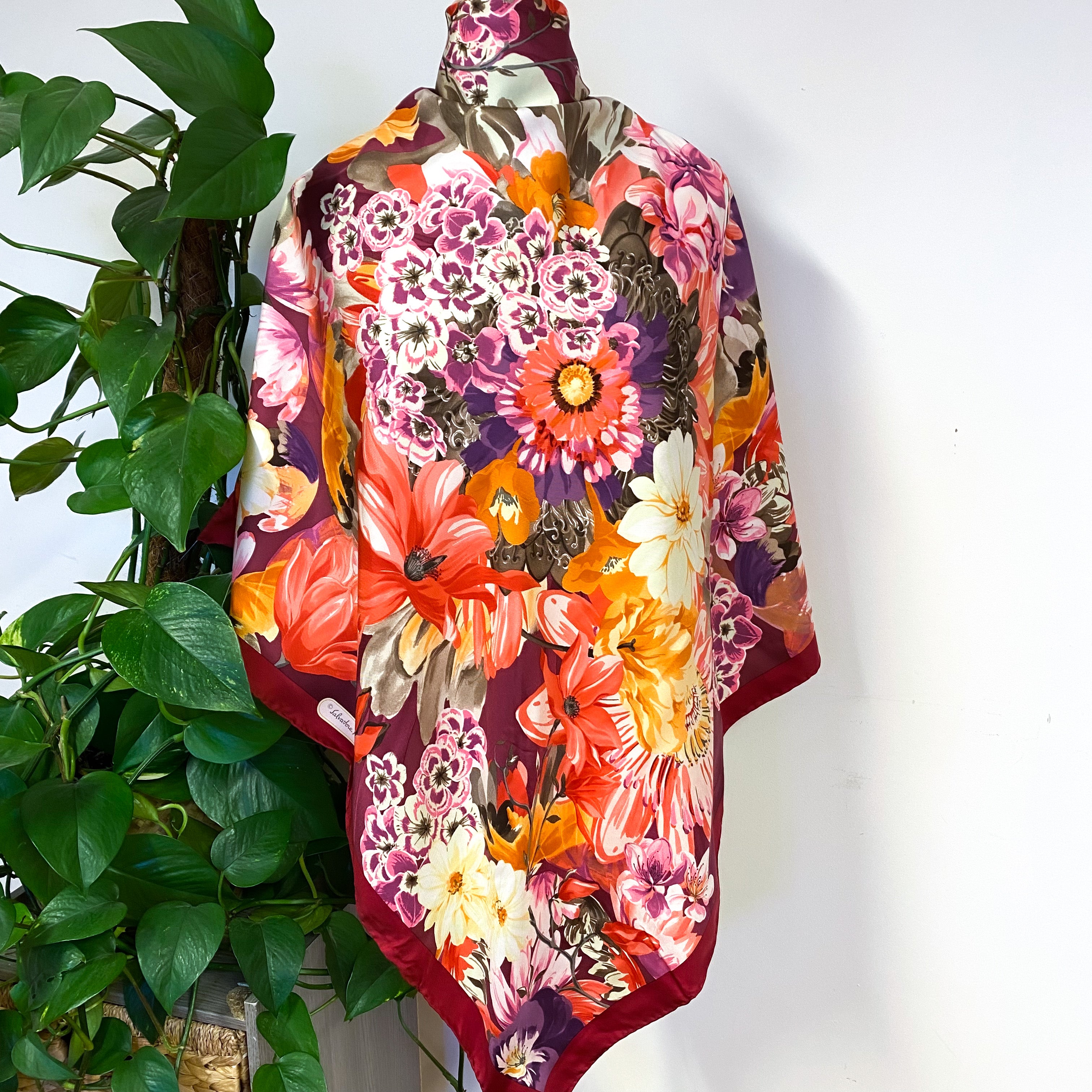 Salvatore Ferragamo Floral Designer Silk Scarf
