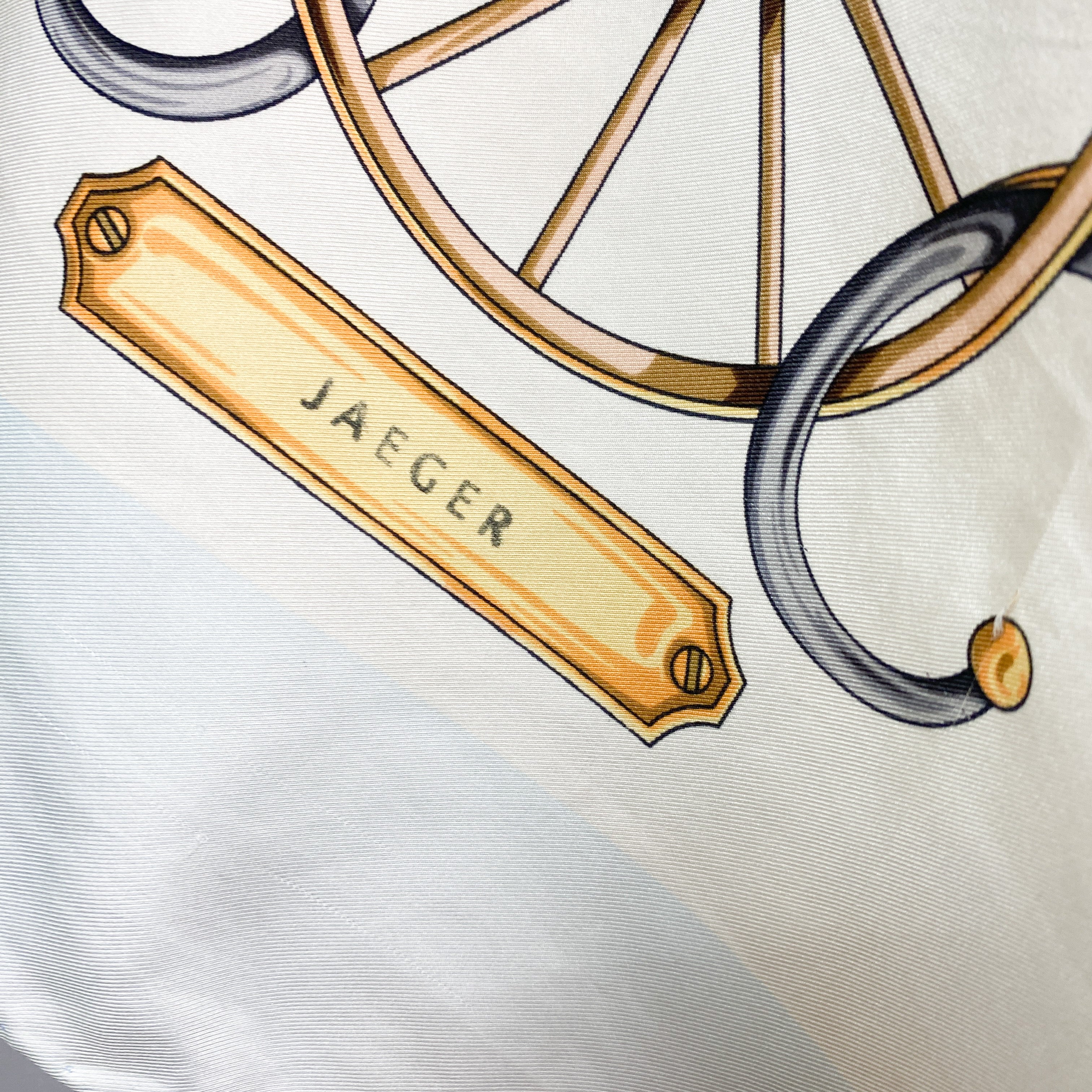 Jaeger Large Equestrian Vintage Silk Scarf
