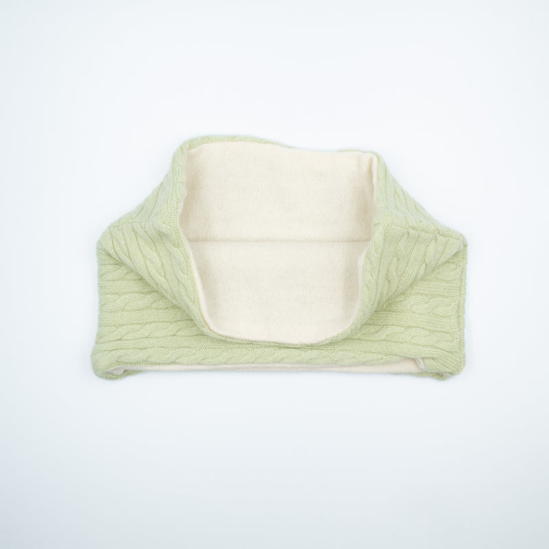 Pale Green Cable and Cream Neck Warmer