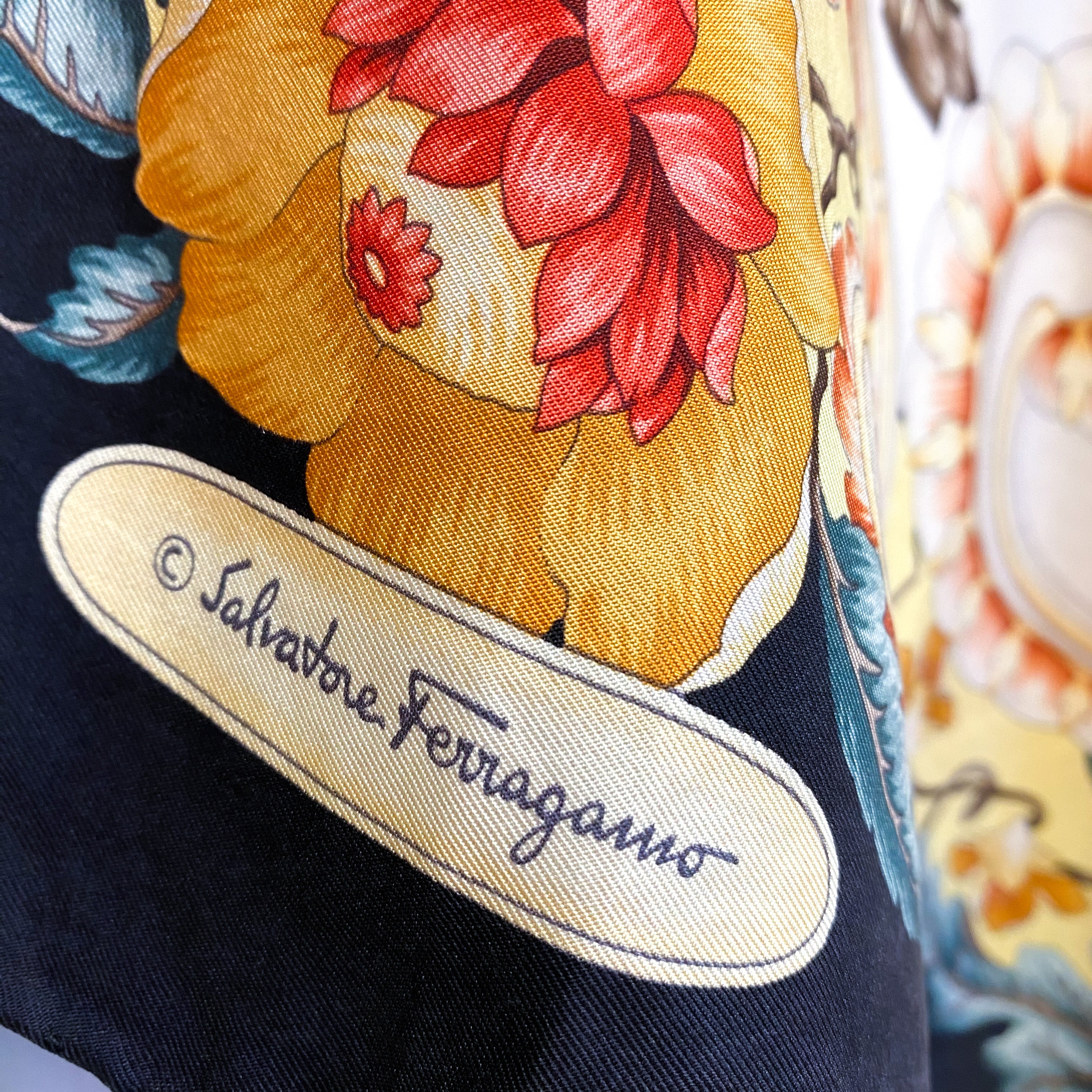 Salvatore Ferragamo Floral Designer Silk Scarf