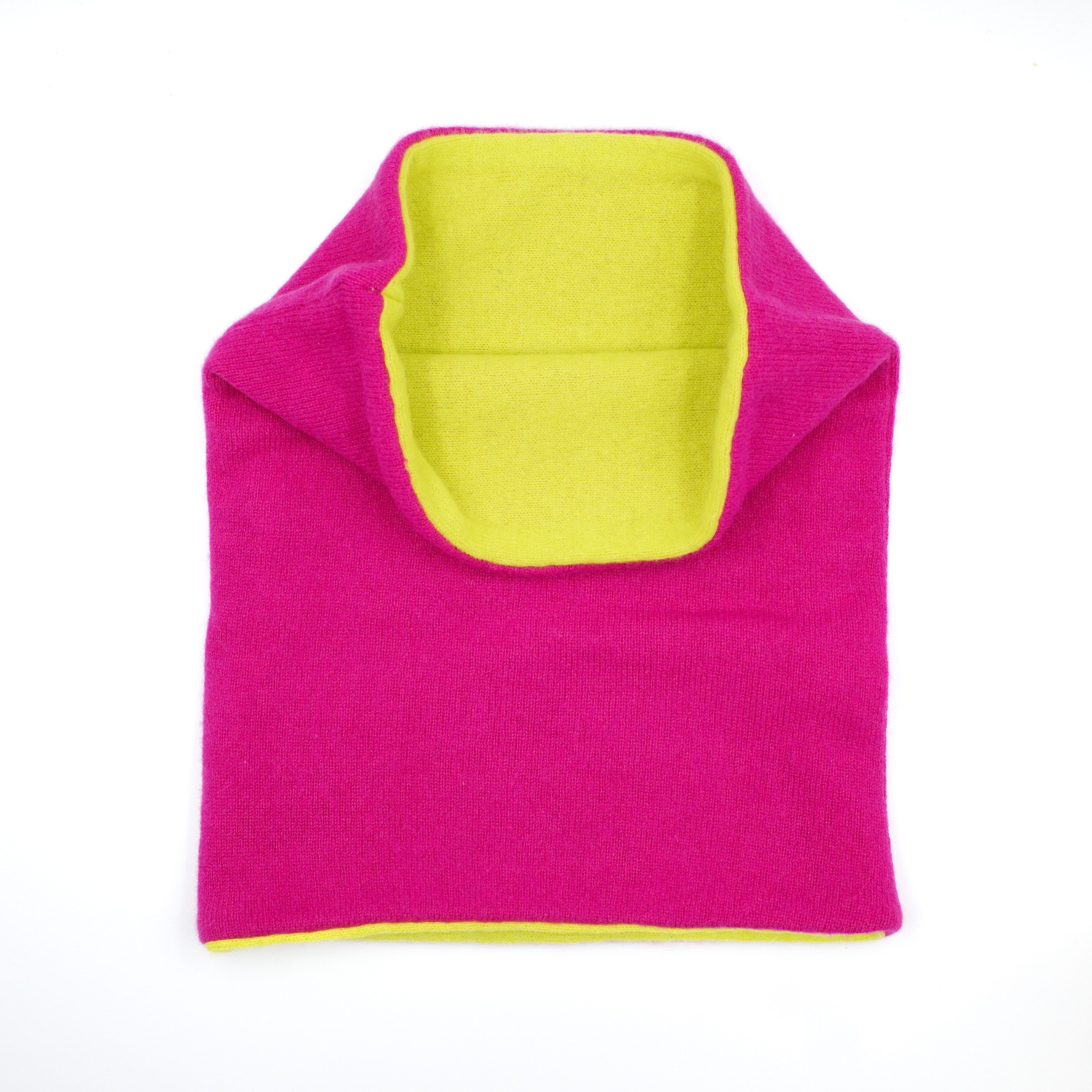 Hot Pink and Neon Yellow Luxury Double Layered Snood