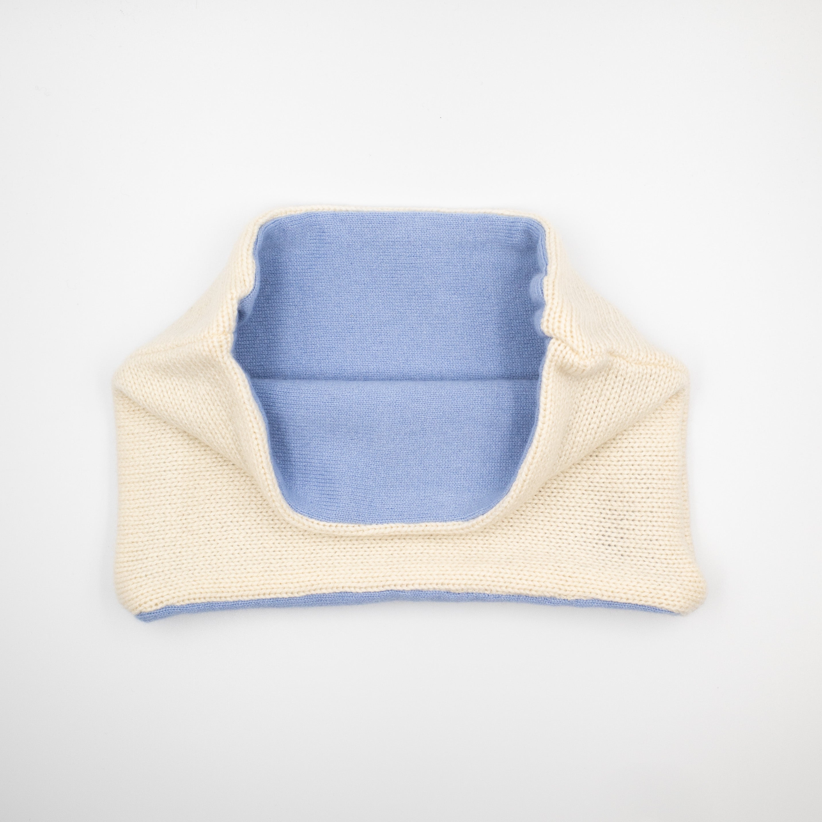 Soft Blue and Textured Cream Neck Warmer