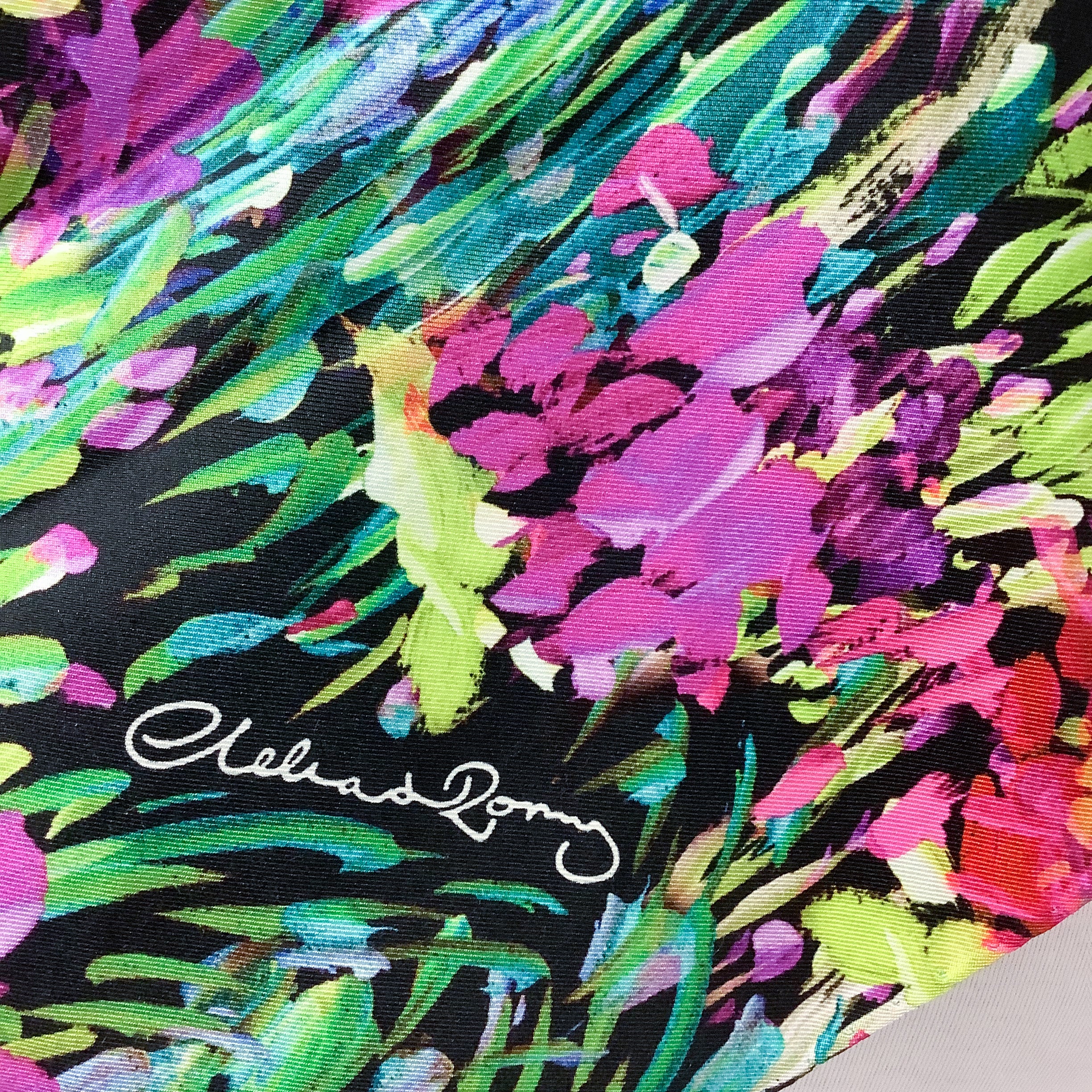 Clelia and Romy Floral Design Silk Scarf