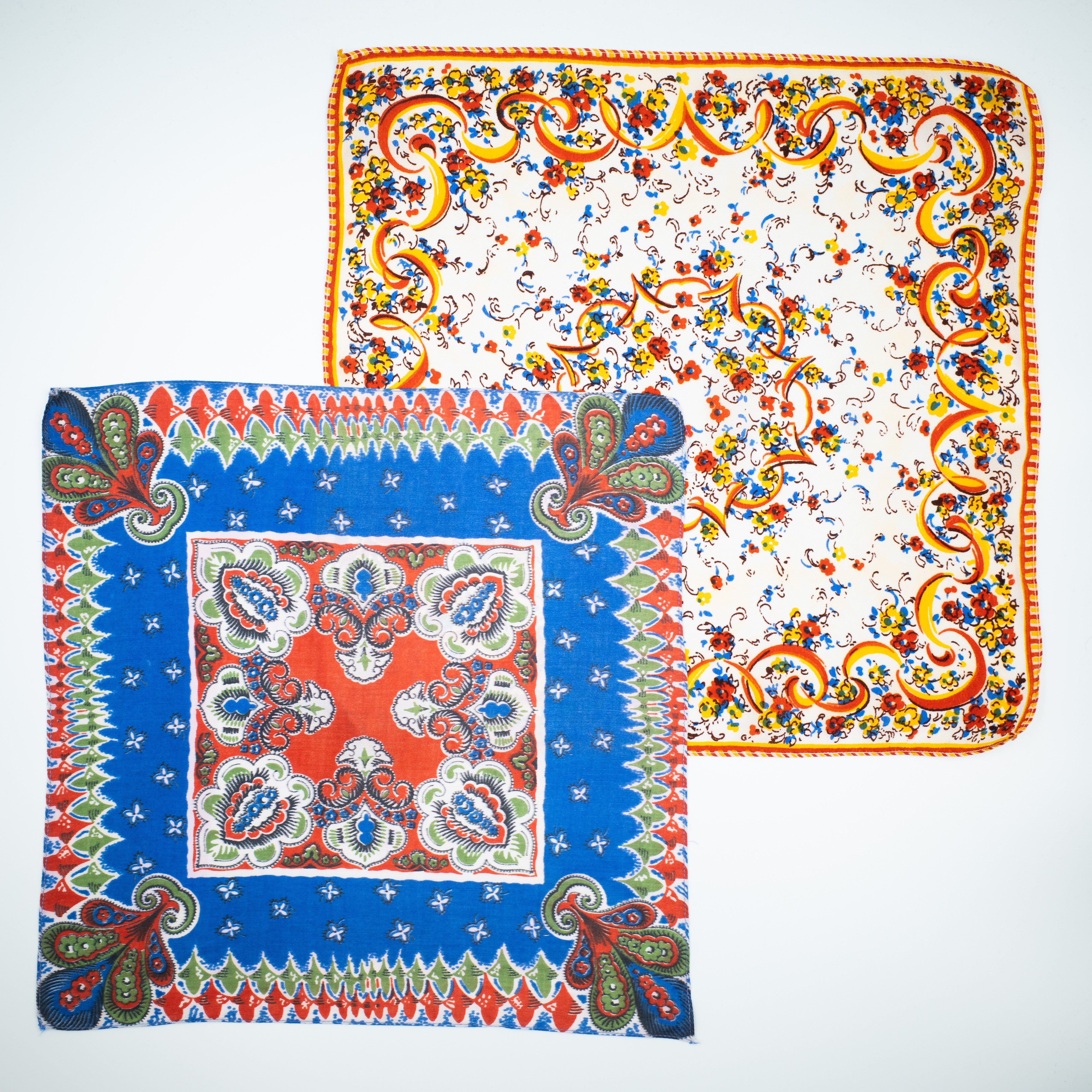 Pair of Small Vintage Silky Hankies