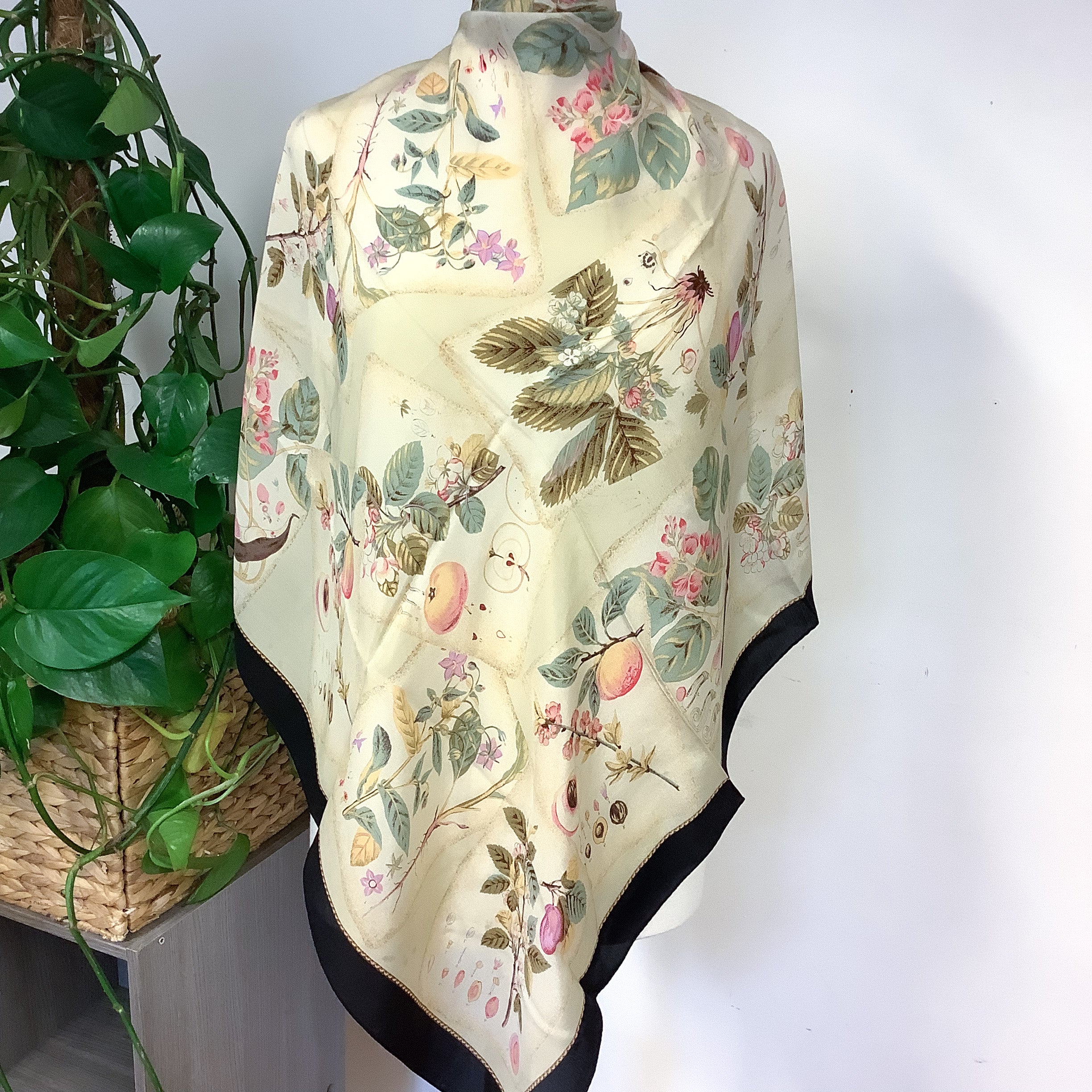 Muted Floral Soft Silk Scarf