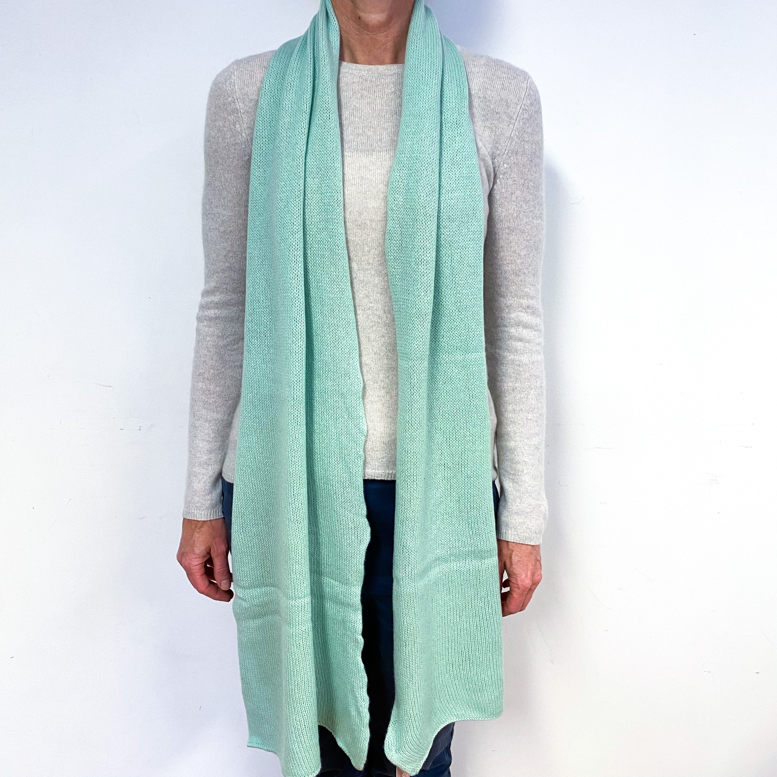 Scottish Mint Green Cashmere Scarf