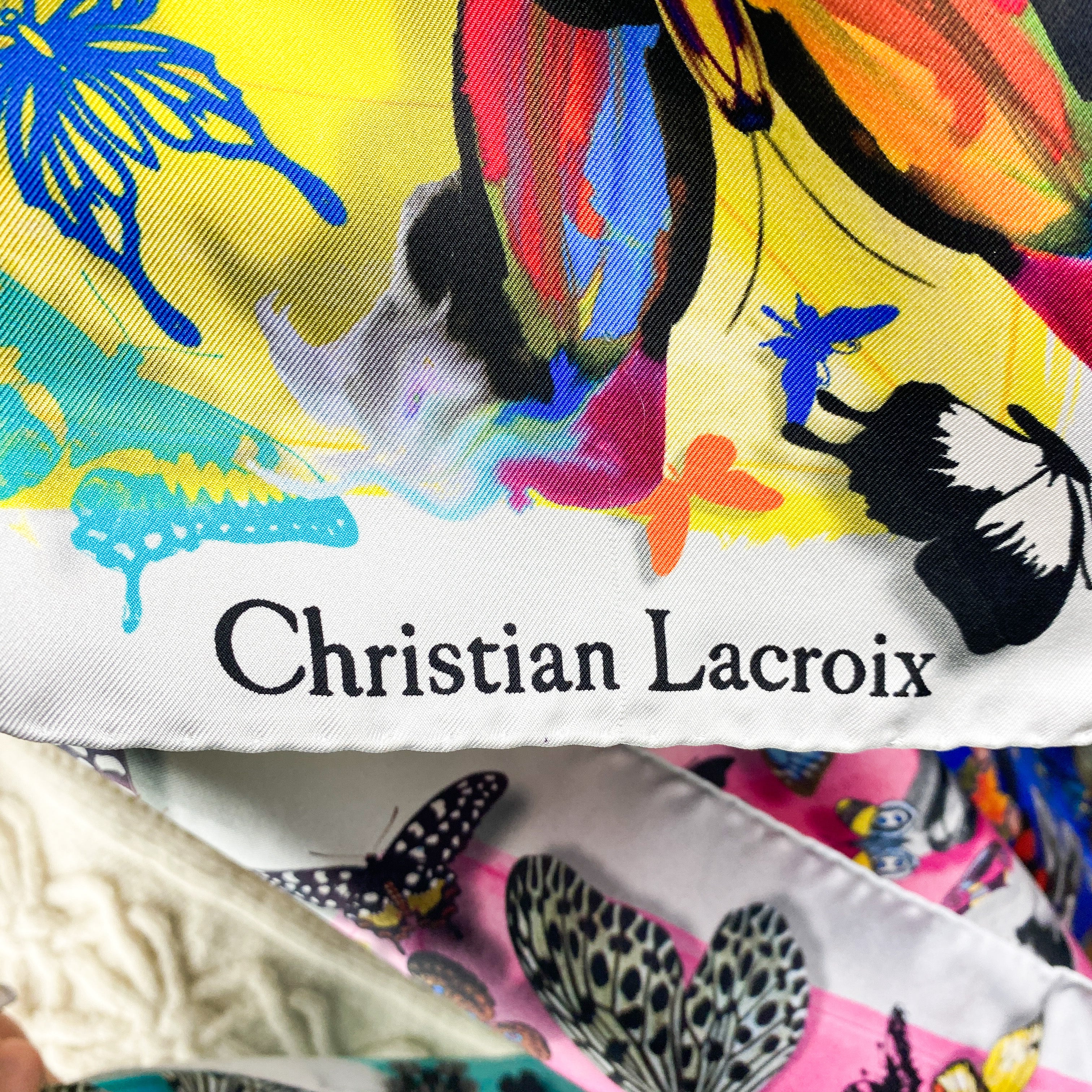 Christian Lacroix Butterfly Designer Silk Scarf