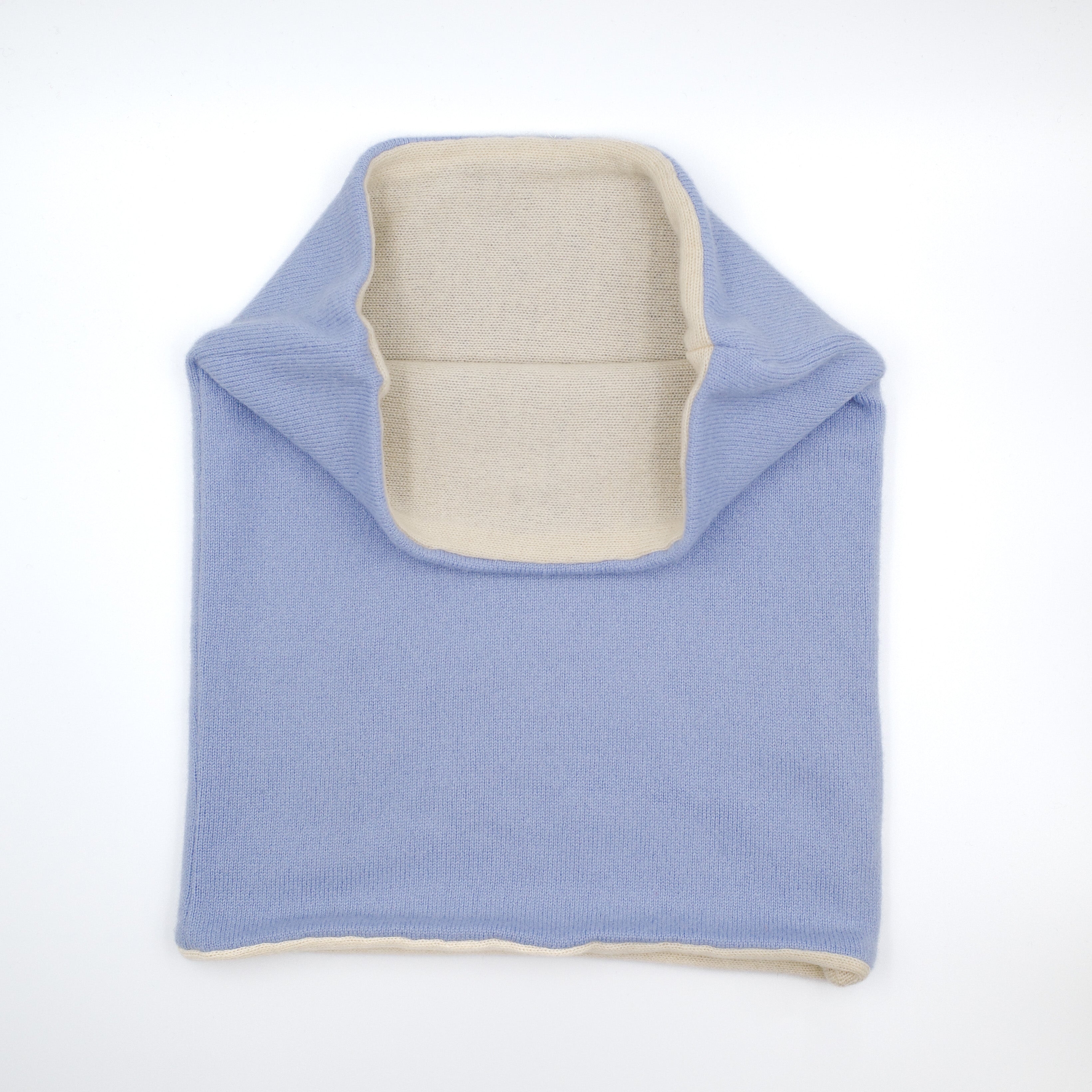 Soft Blue and Cream Luxury Double Layered Snood