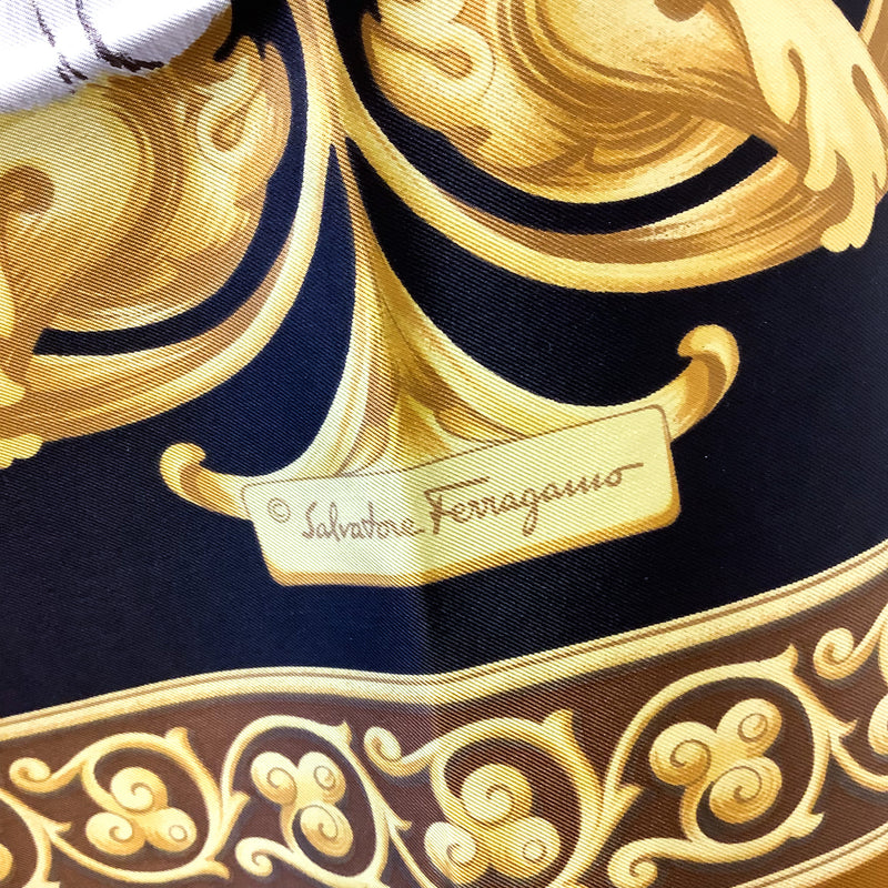 Salvatore Ferragamo Italian Designer Silk Scarf