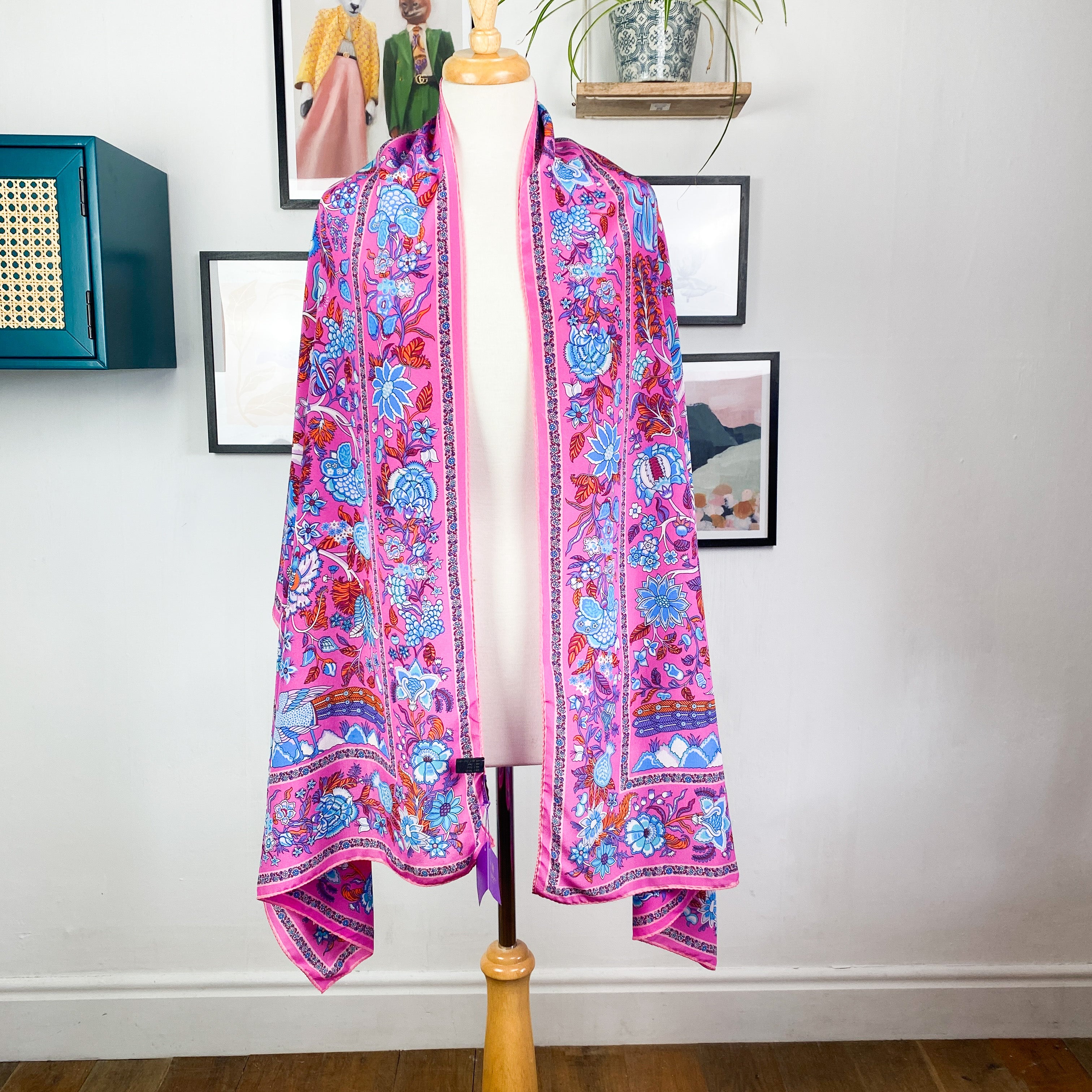 Unworn with Tags Liberty Tree of Life Designer Wrap Silk Scarf