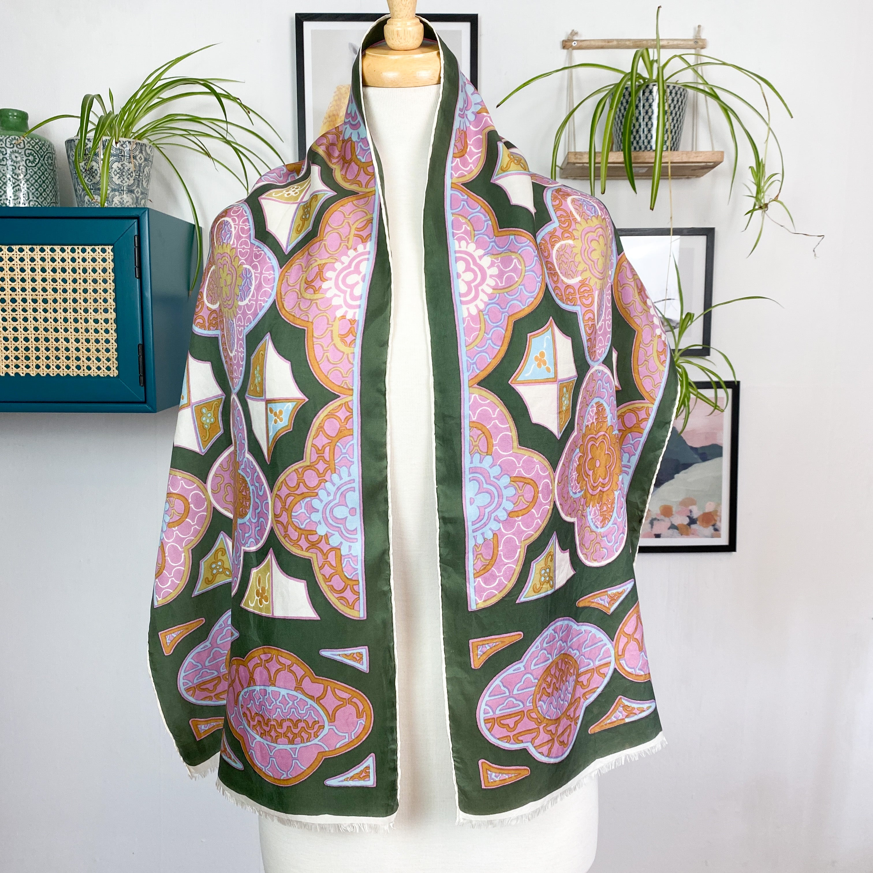 1970s Jean Patou Paris Vintage Silk Scarf