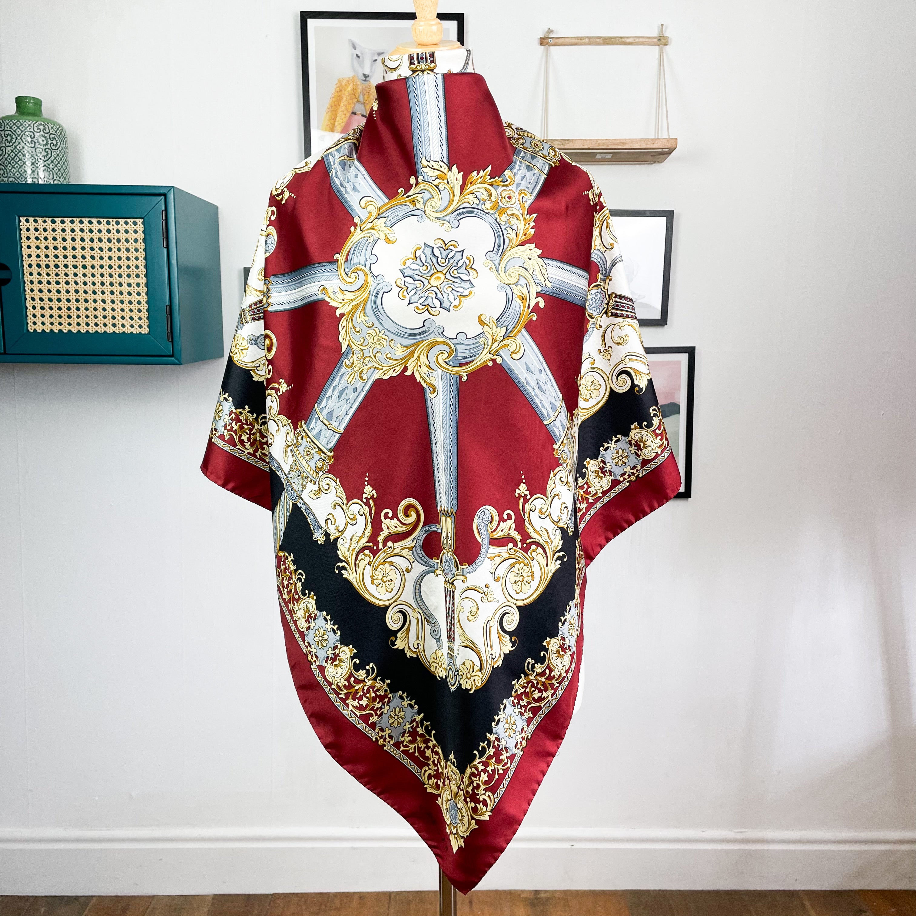 Large Jaeger Vintage Silk Scarf