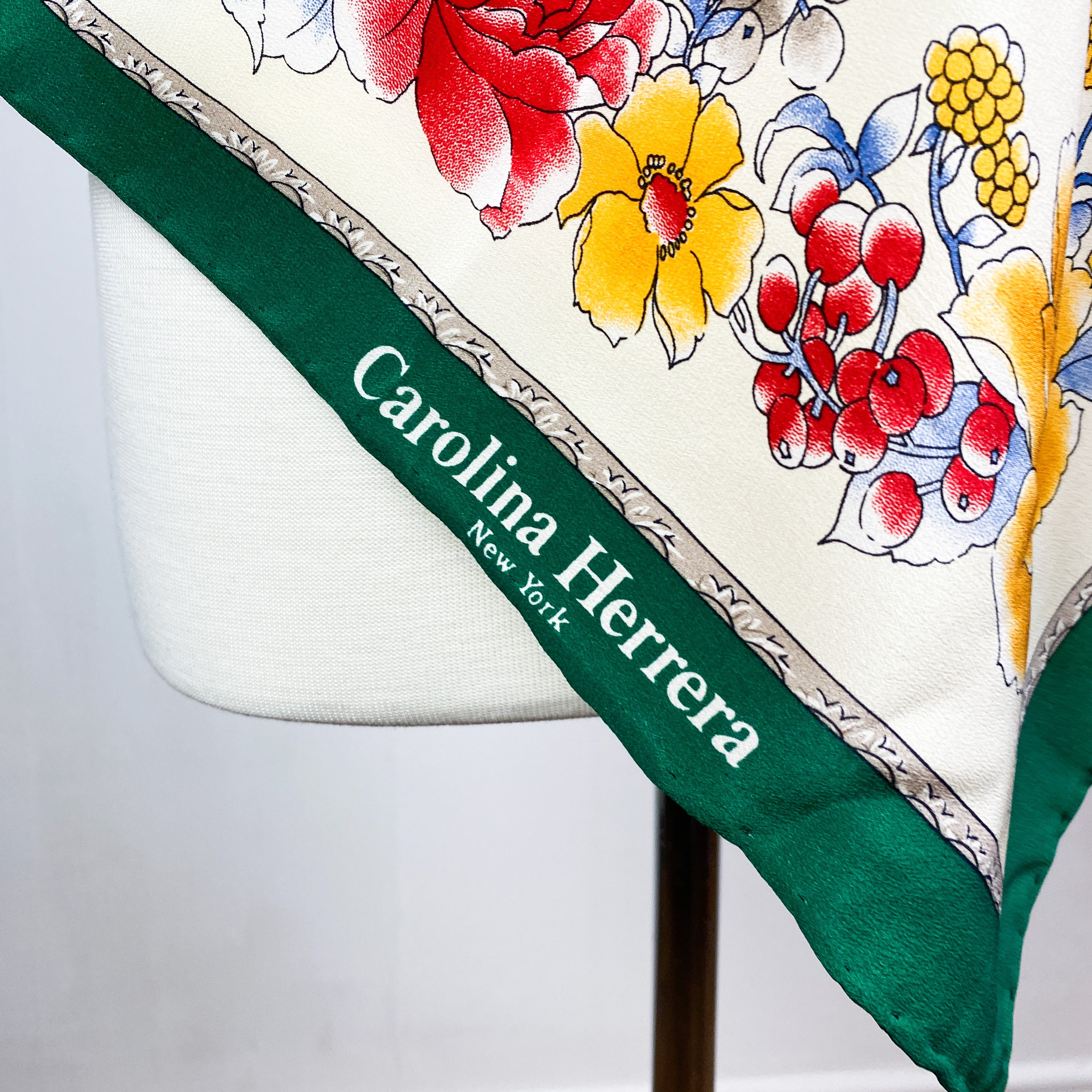 Carolina Herrara Floral Silk Scarf