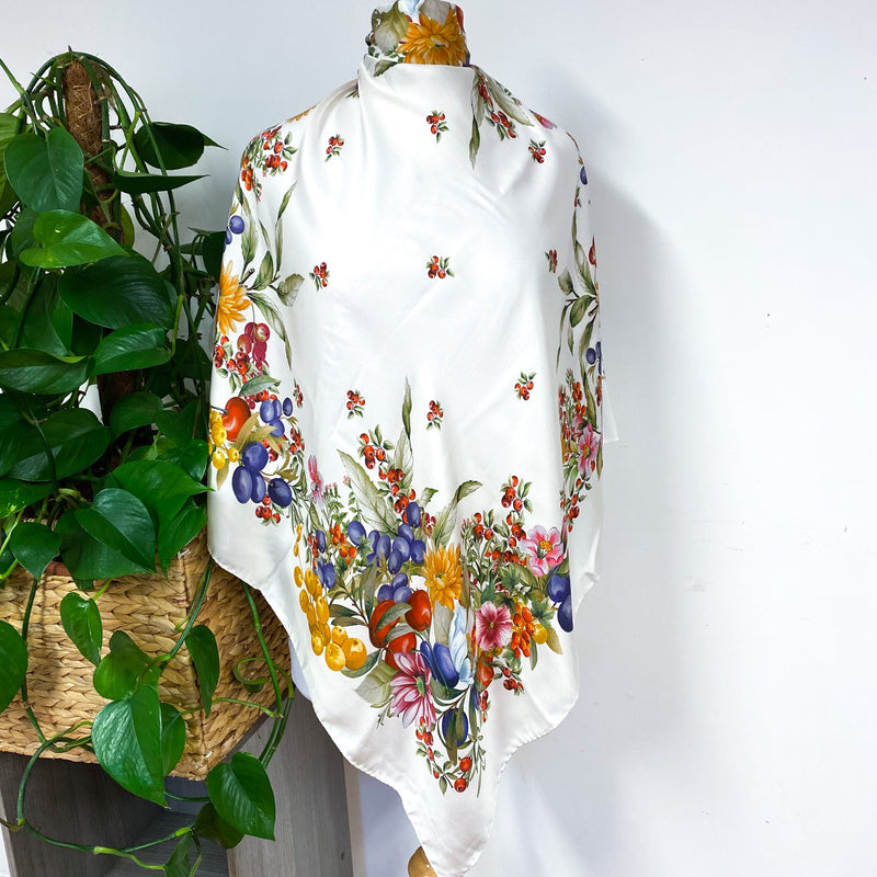 Larioseta Italian Floral Silk Scarf