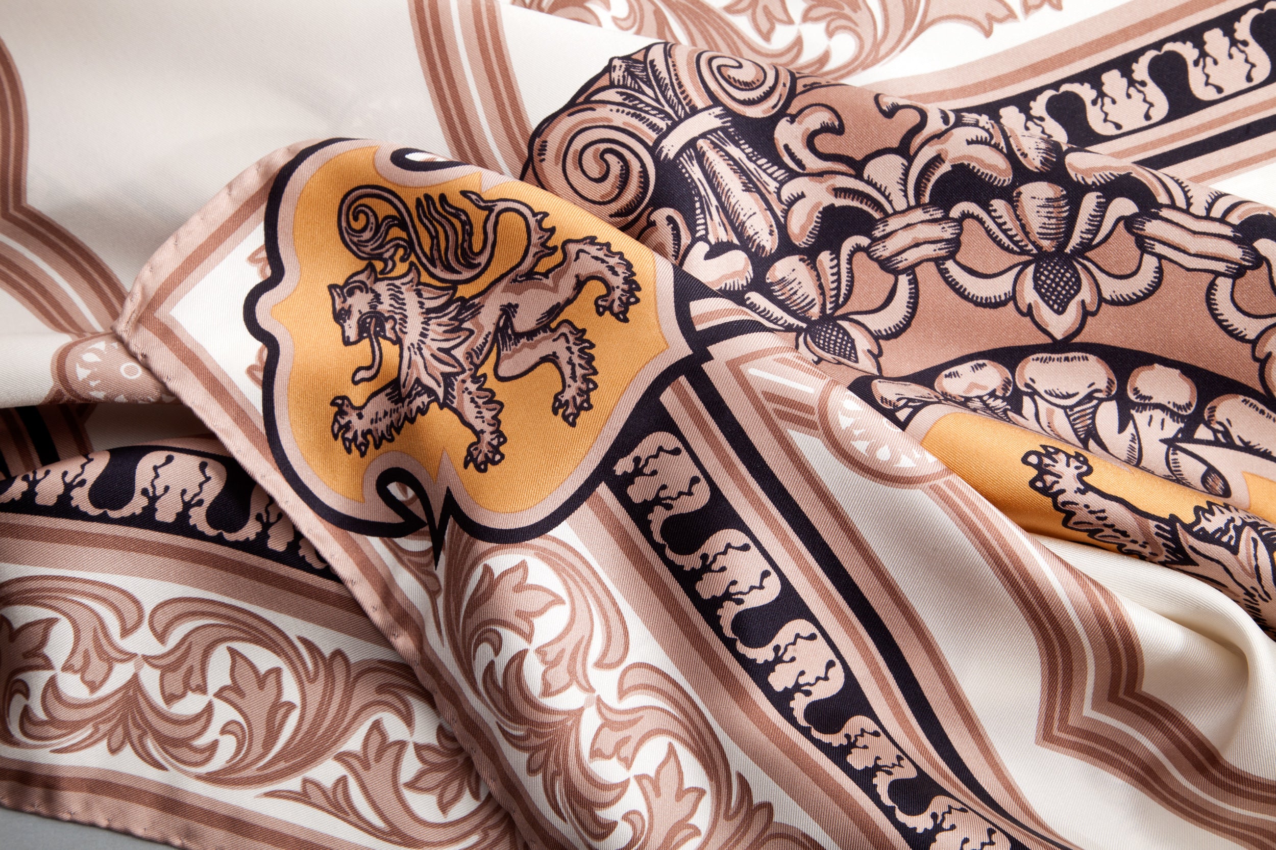 Brand New Italian Shield Design Silk Scarf