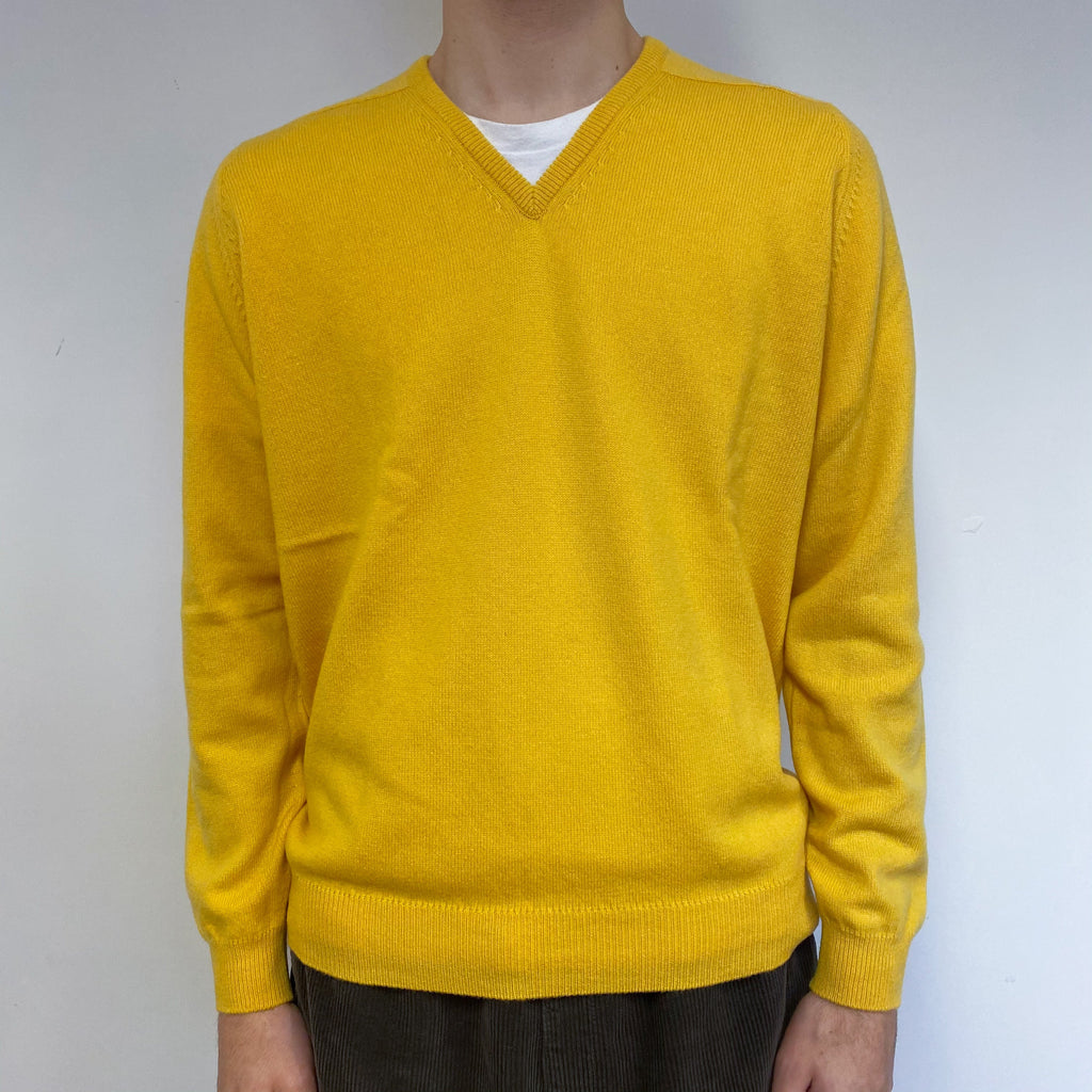 Men’s Brand New Scottish Sunset Yellow V Neck Jumper